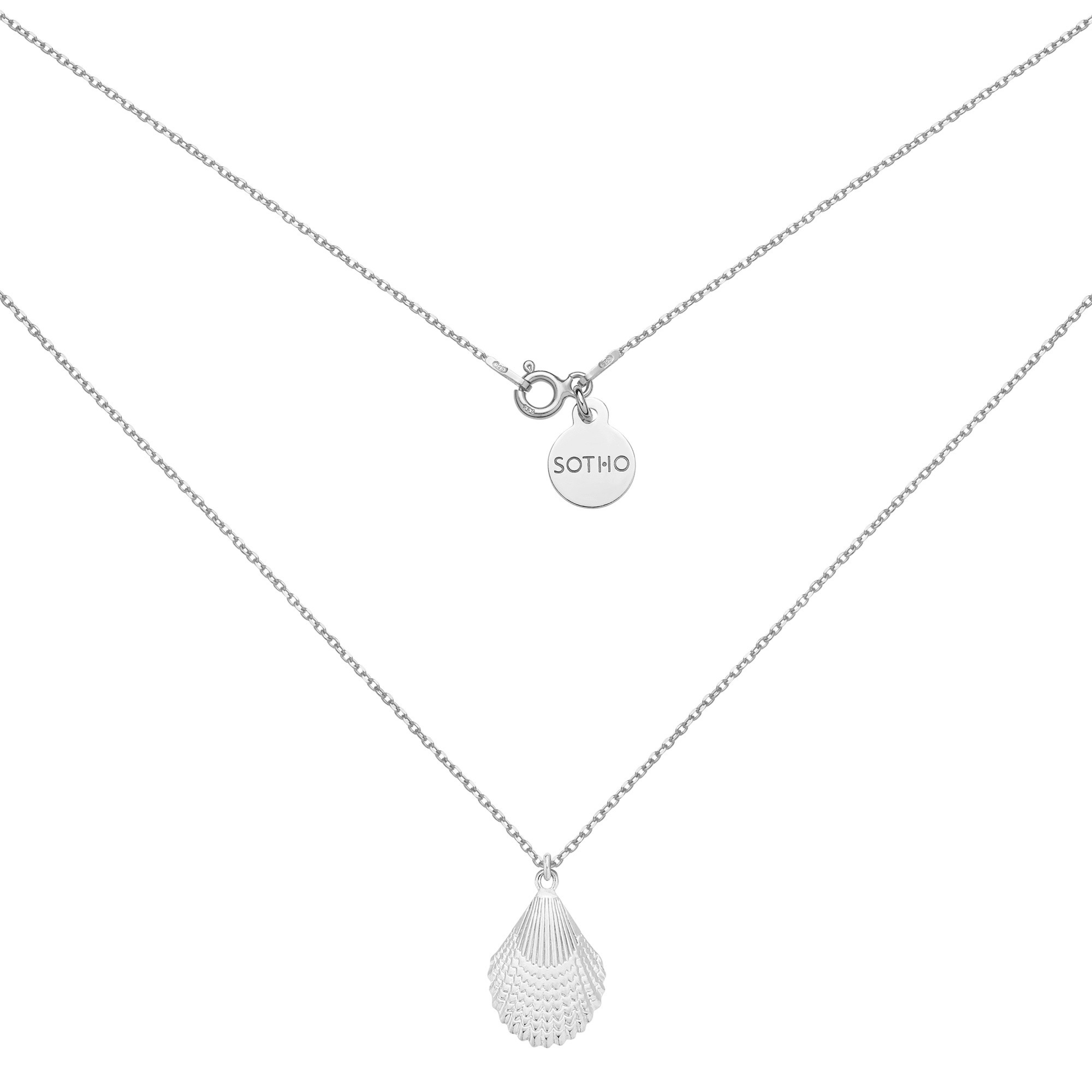 Srebrny naszyjnik z muszlą : Długość - 50 cm