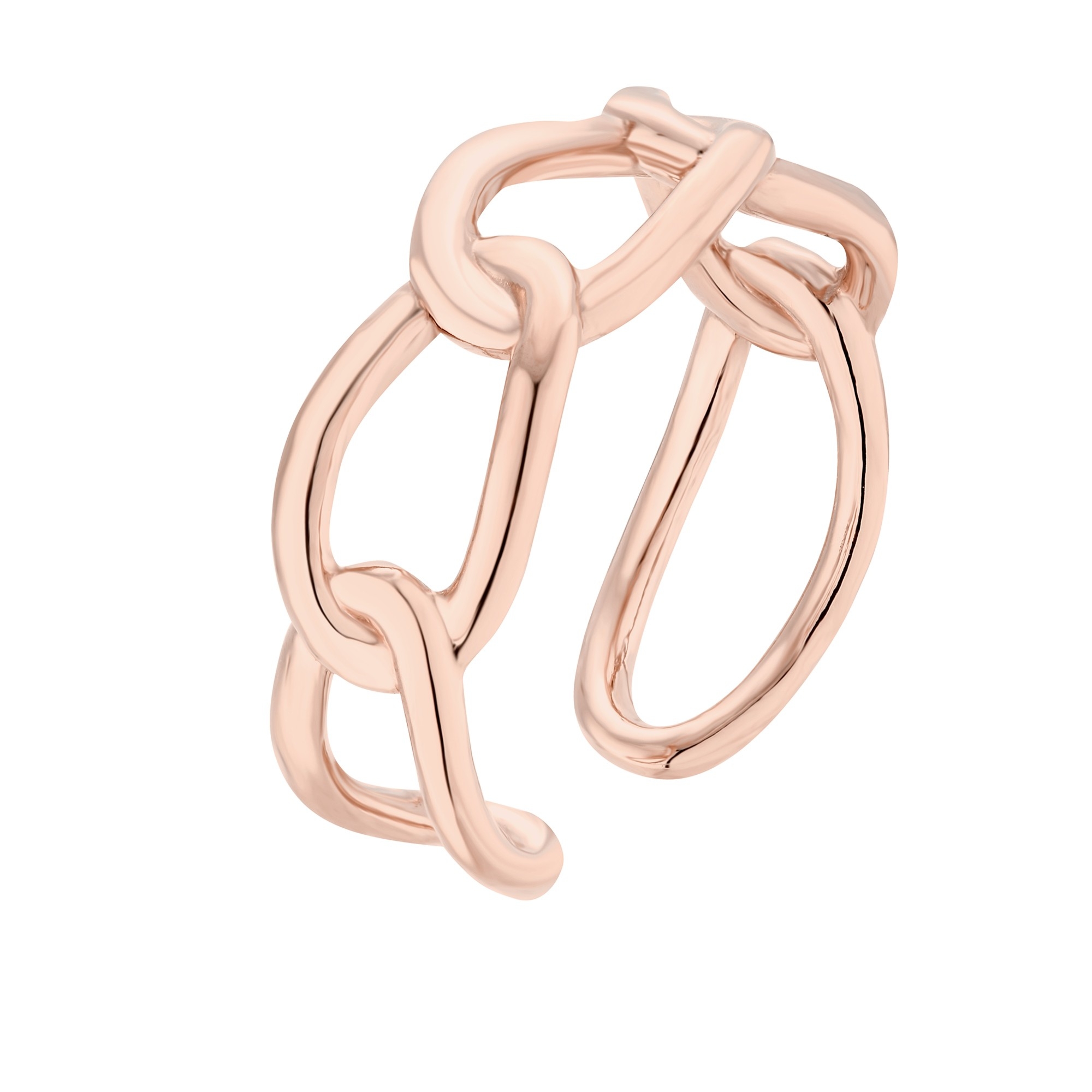 Łańcuchowa obrączka z różowego złota