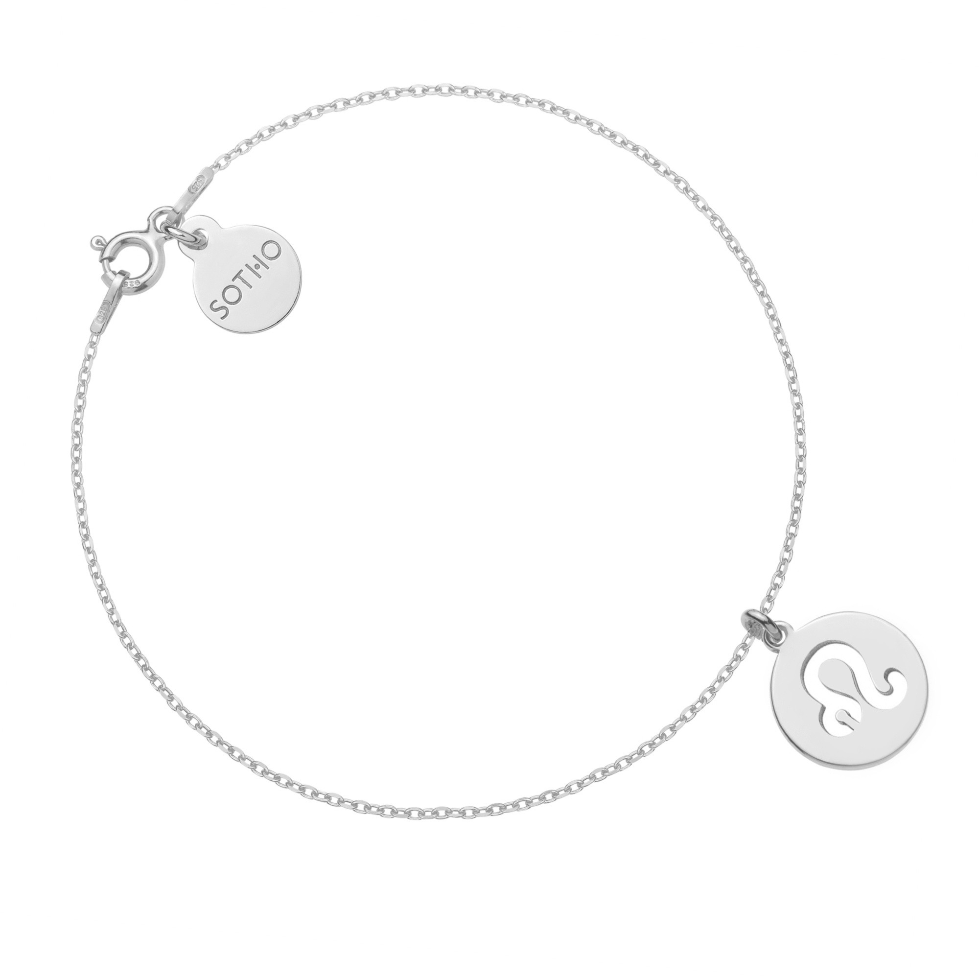 Srebrna bransoletka z zodiakiem Lwa