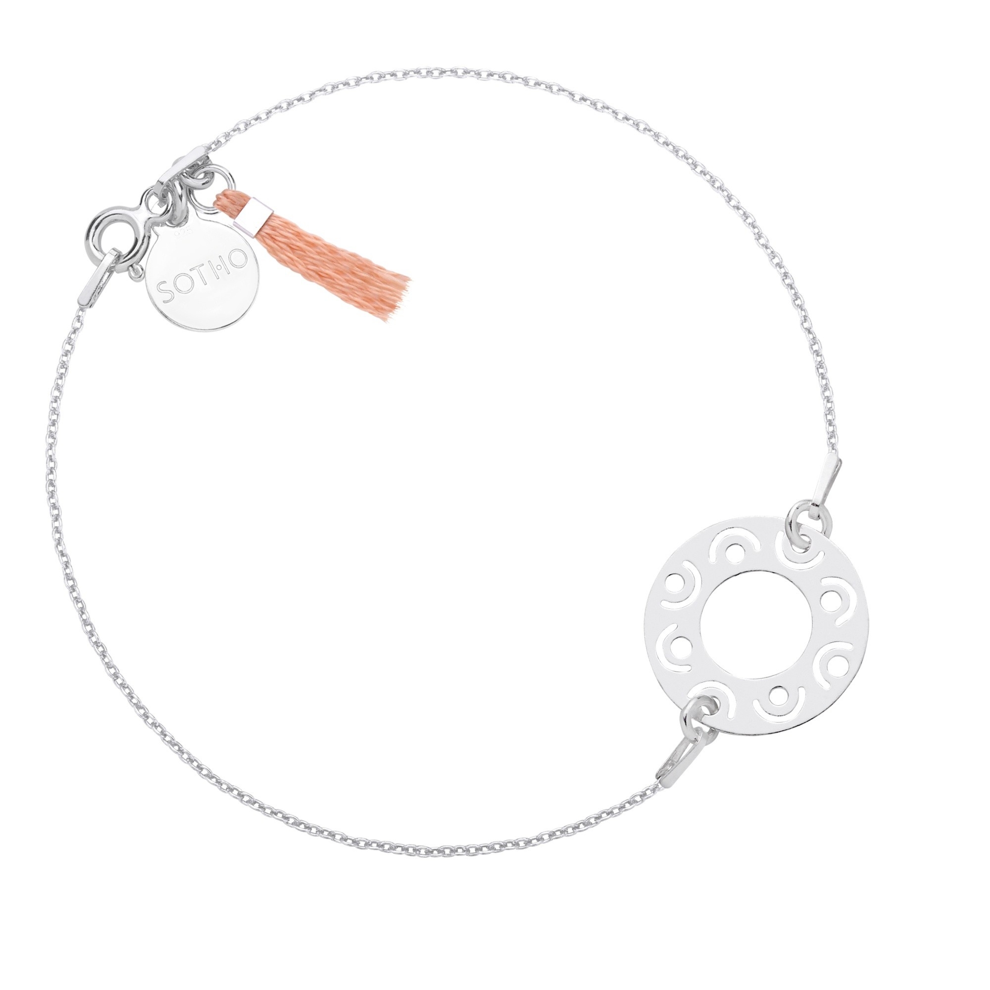 Srebrna bransoletka z arabską rozetką zdobiona chwostem