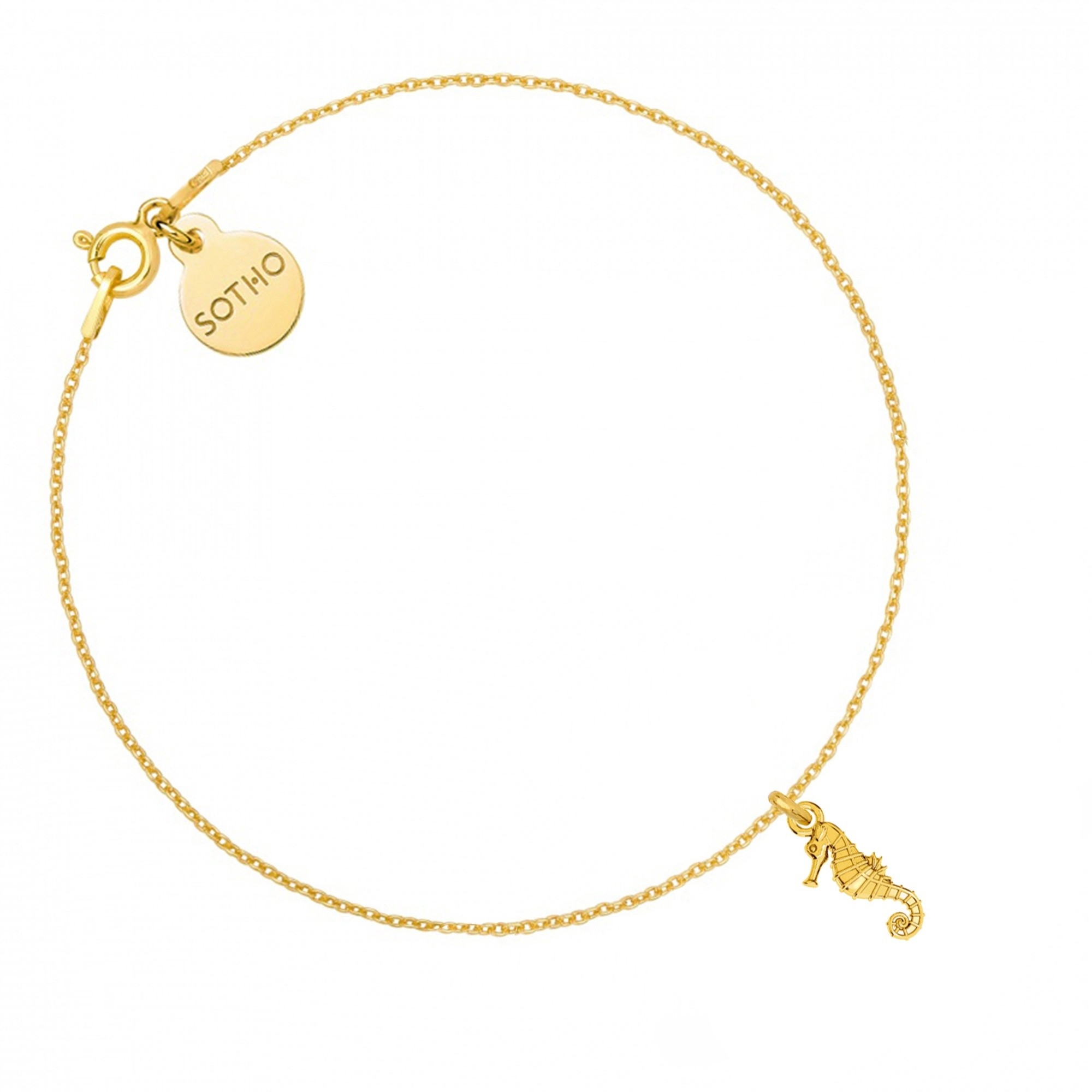 Złota bransoletka z konikiem morskim