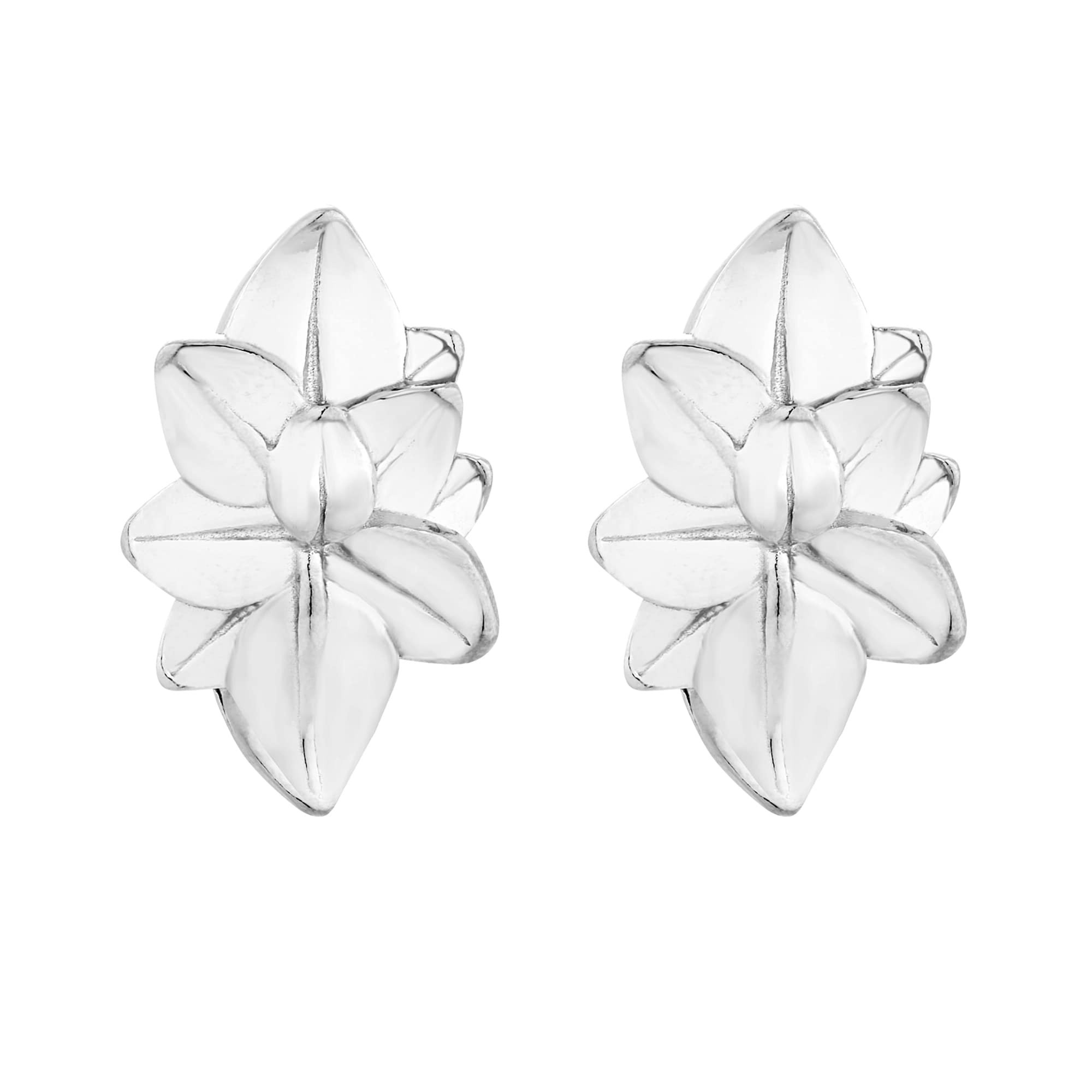Srebrne kolczyki duże kwiaty