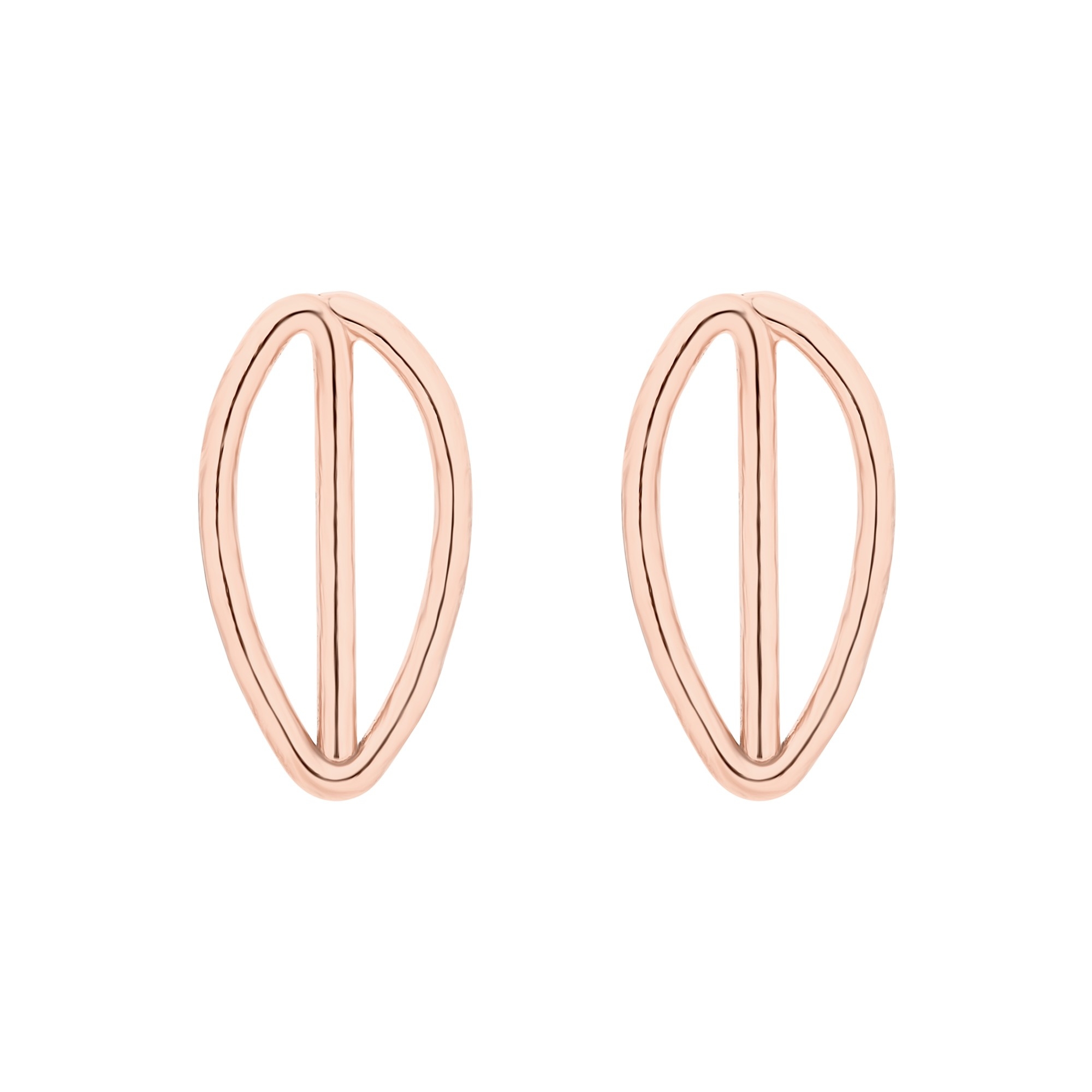 Kolczyki listeczki z różowego złota