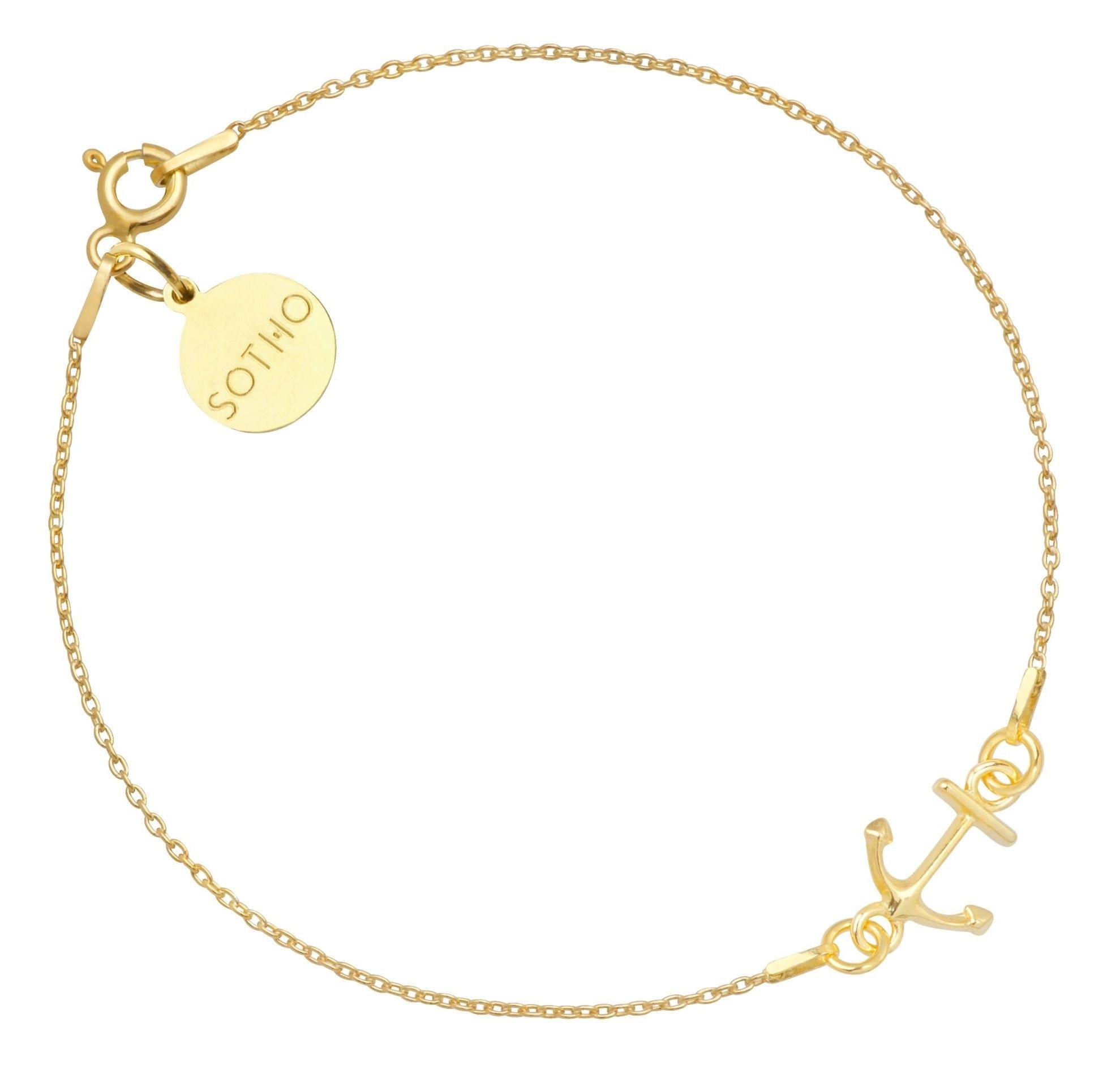 Złota bransoletka z kotwicą