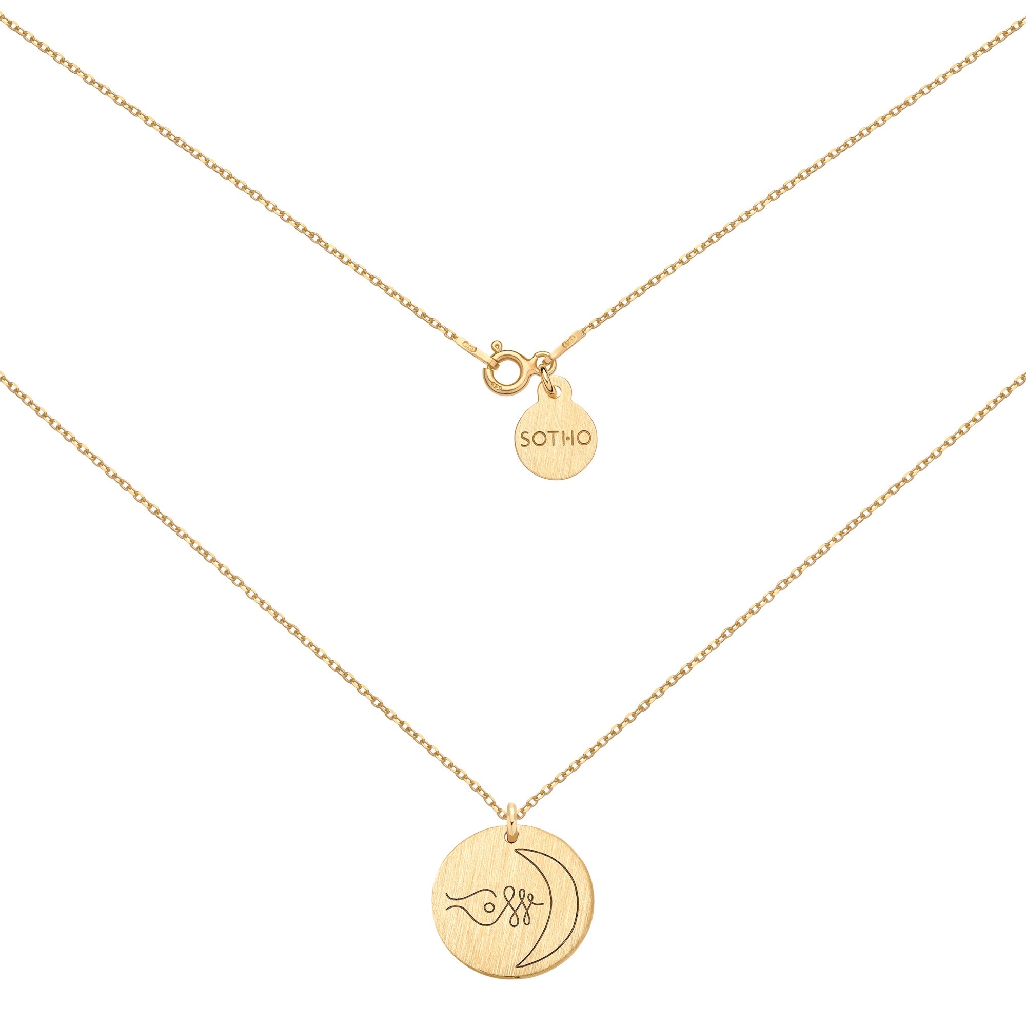 Złoty medalion z symbolem serca : Długość - 50 cm