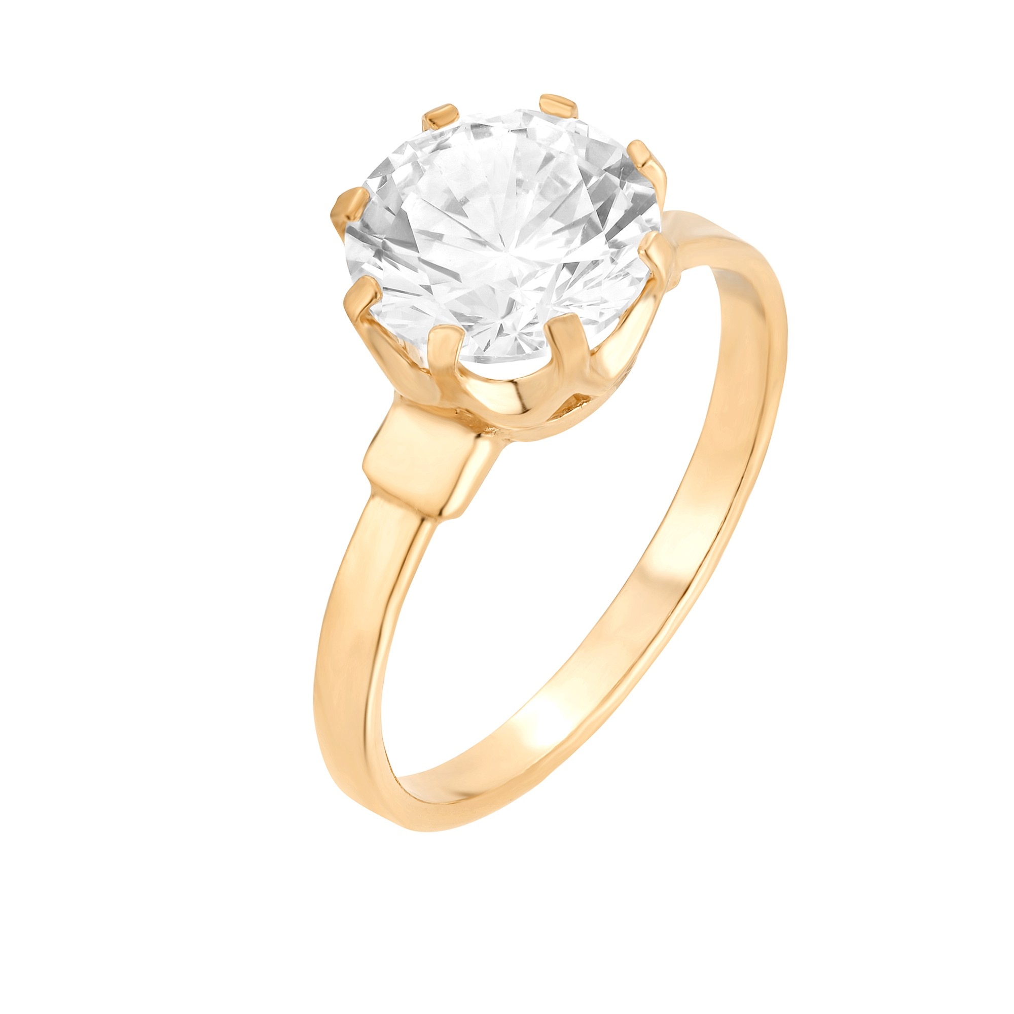 Złoty pierścionek z dużą cyrkonią : pierścionki - 18