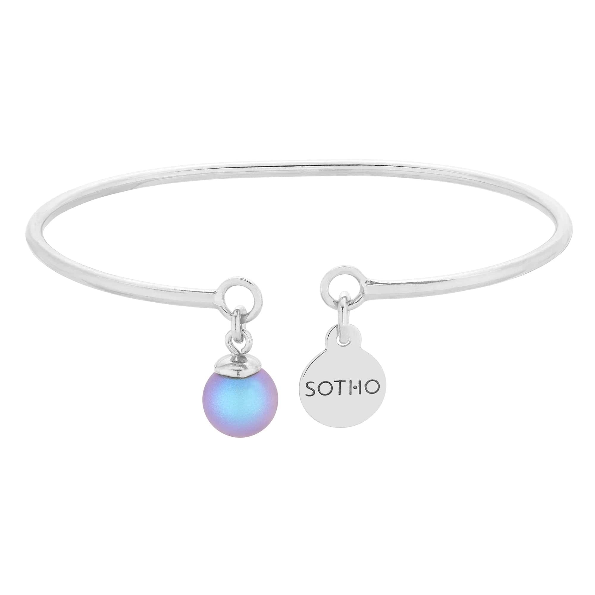 Srebrna bransoletka z niebieską perłą SWAROVSKI® CRYSTAL