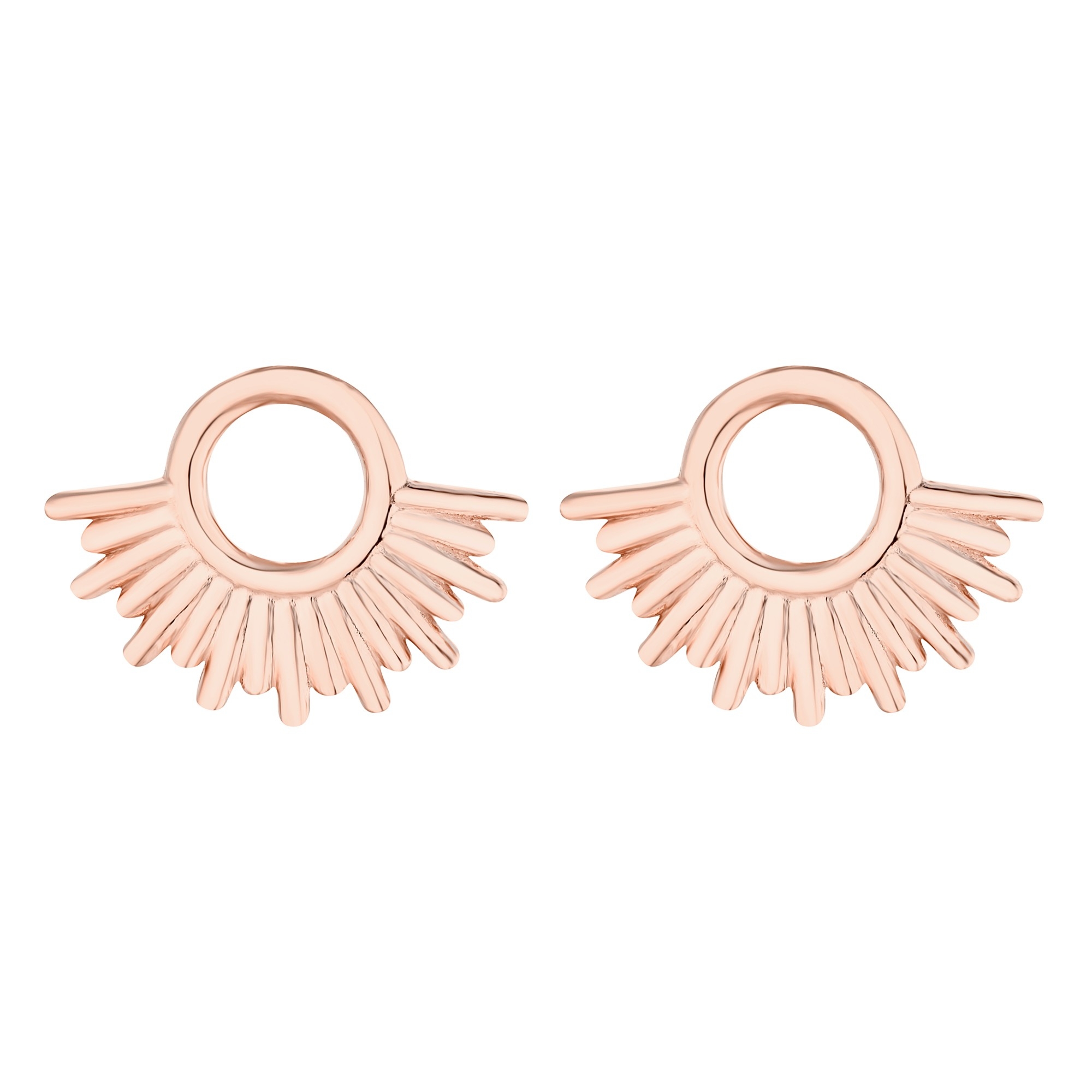 Kolczyki słońca z różowego złota