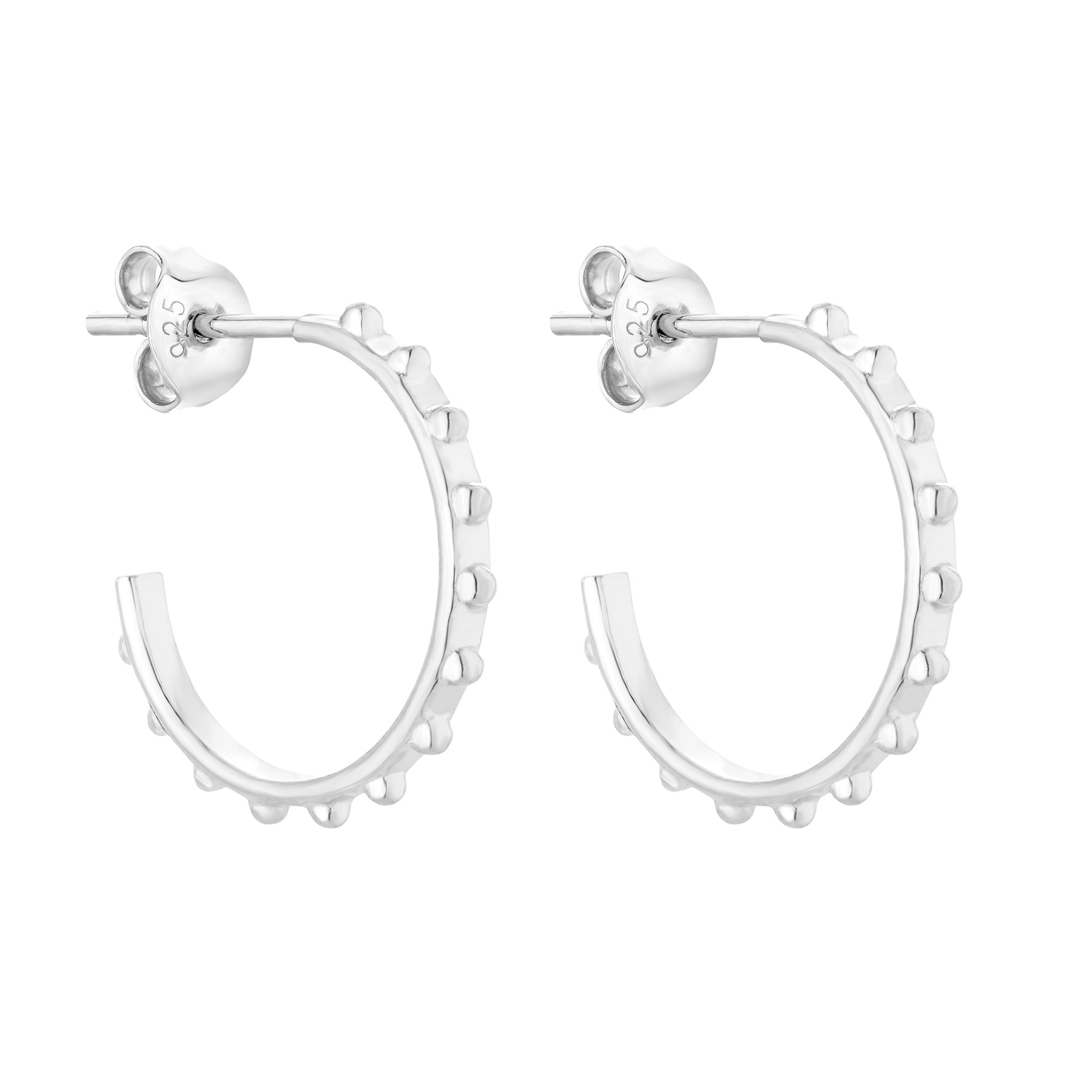 Srebrne półkola z kuleczkami