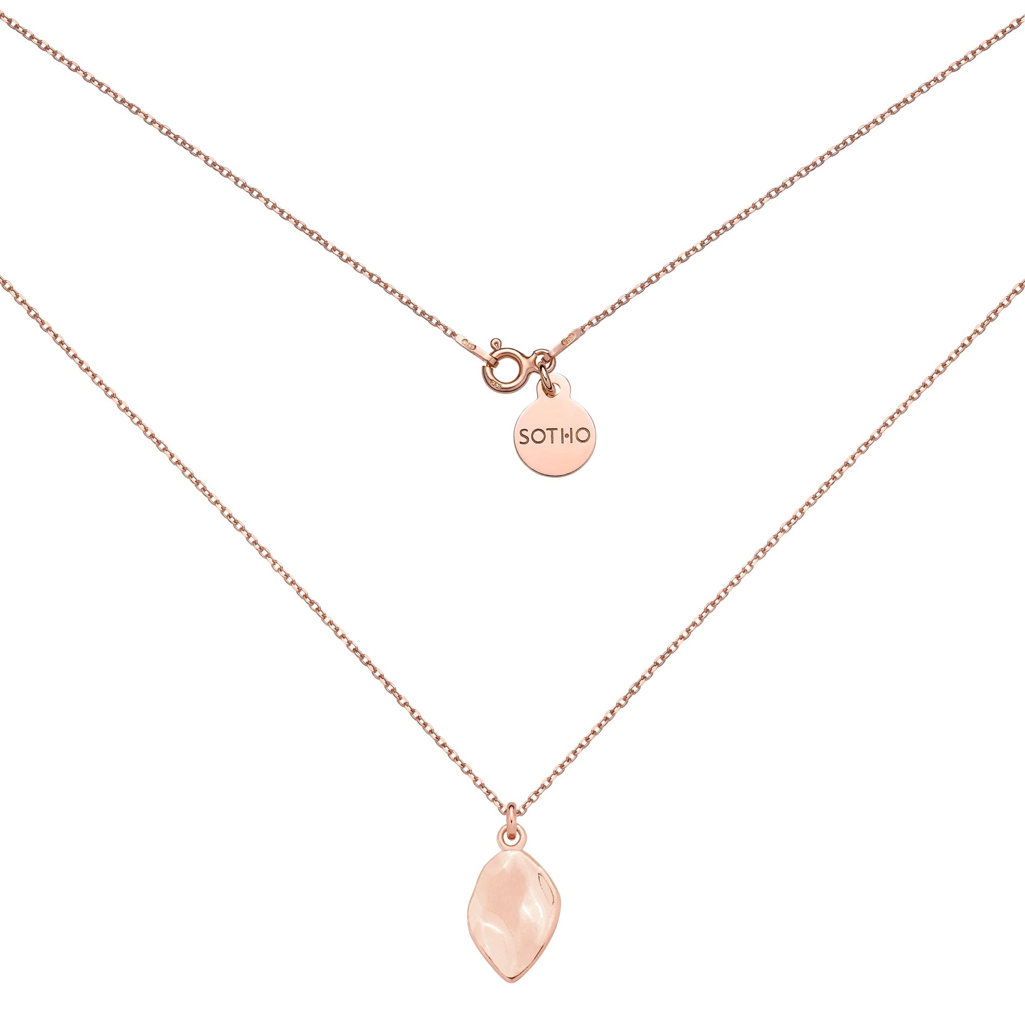 Naszyjnik z różowego złota z łezką : Długość - 50 cm