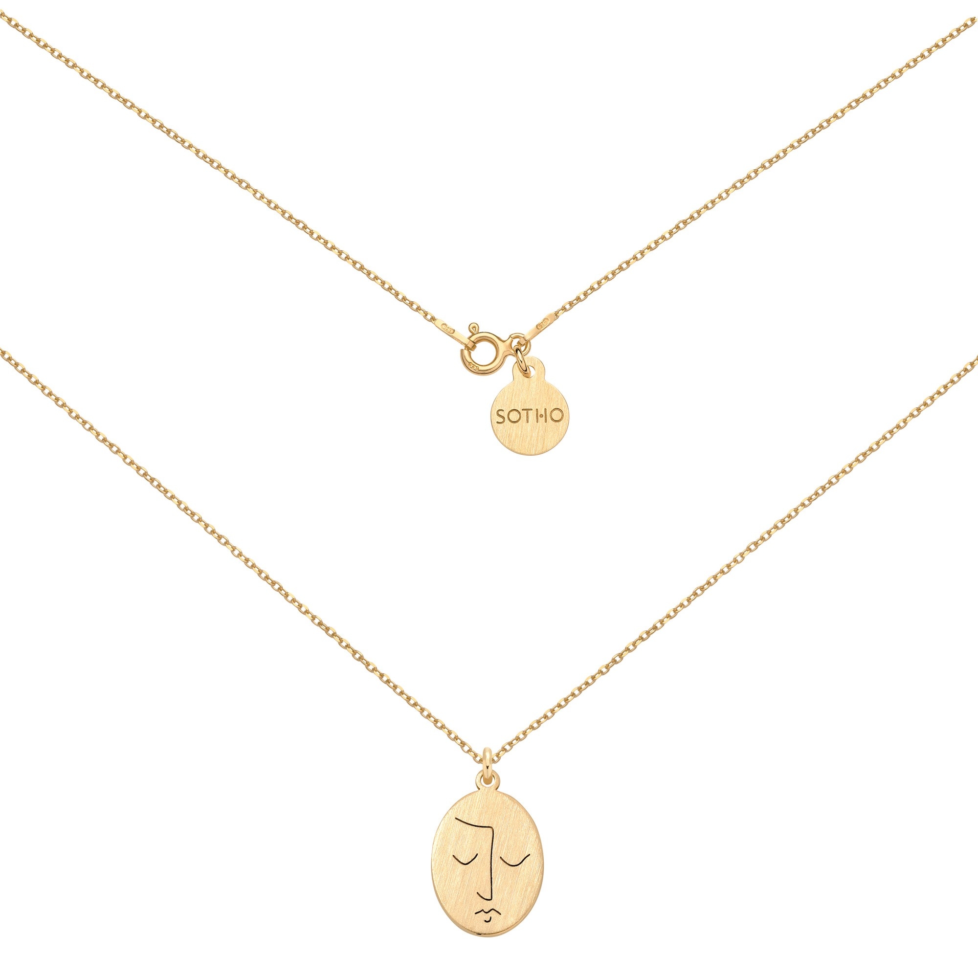 Złoty medalion Face N°9 : Długość - 50 cm