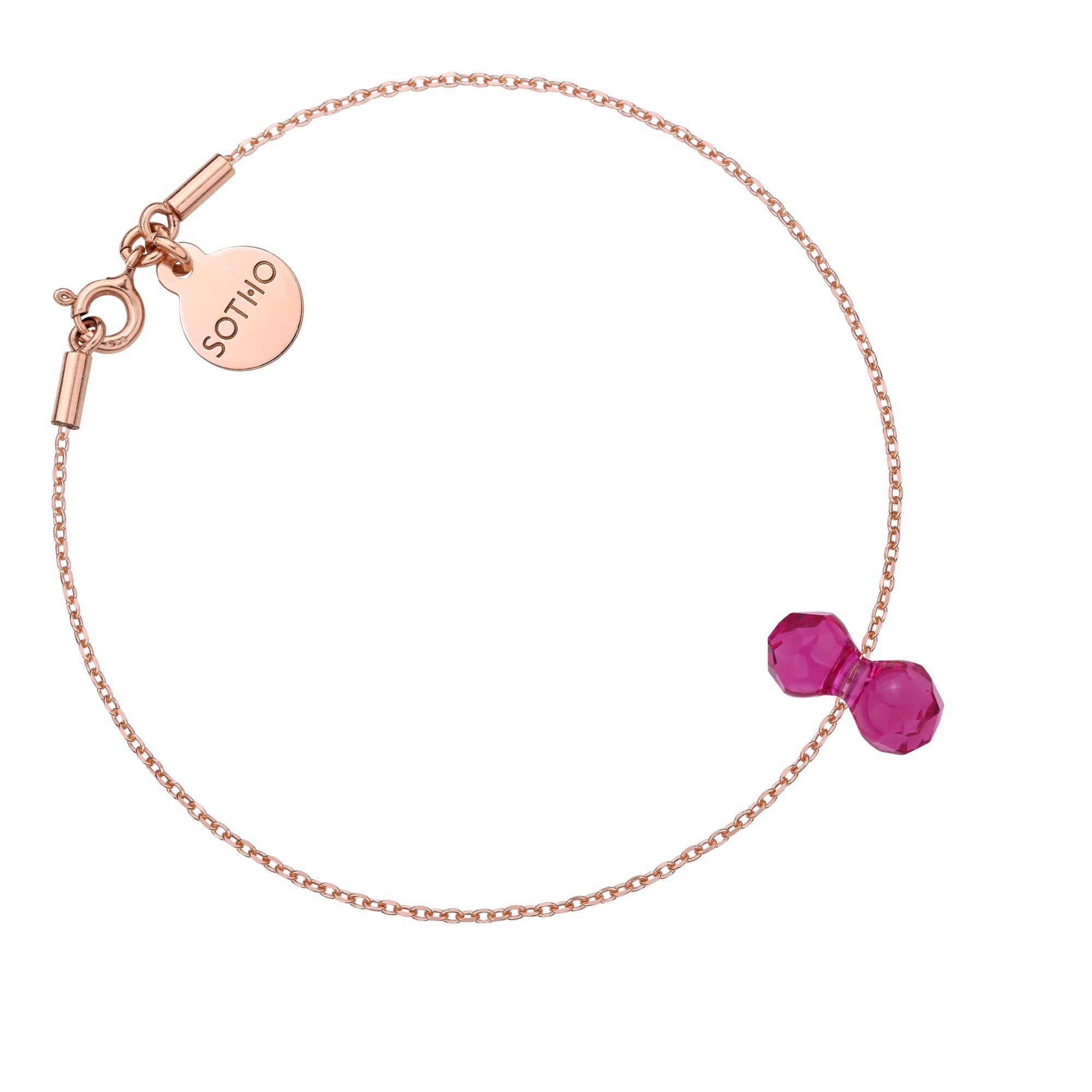 Bransoletka z różowego złota z kryształowym ciężarkiem SWAROVSKI® CRYSTAL