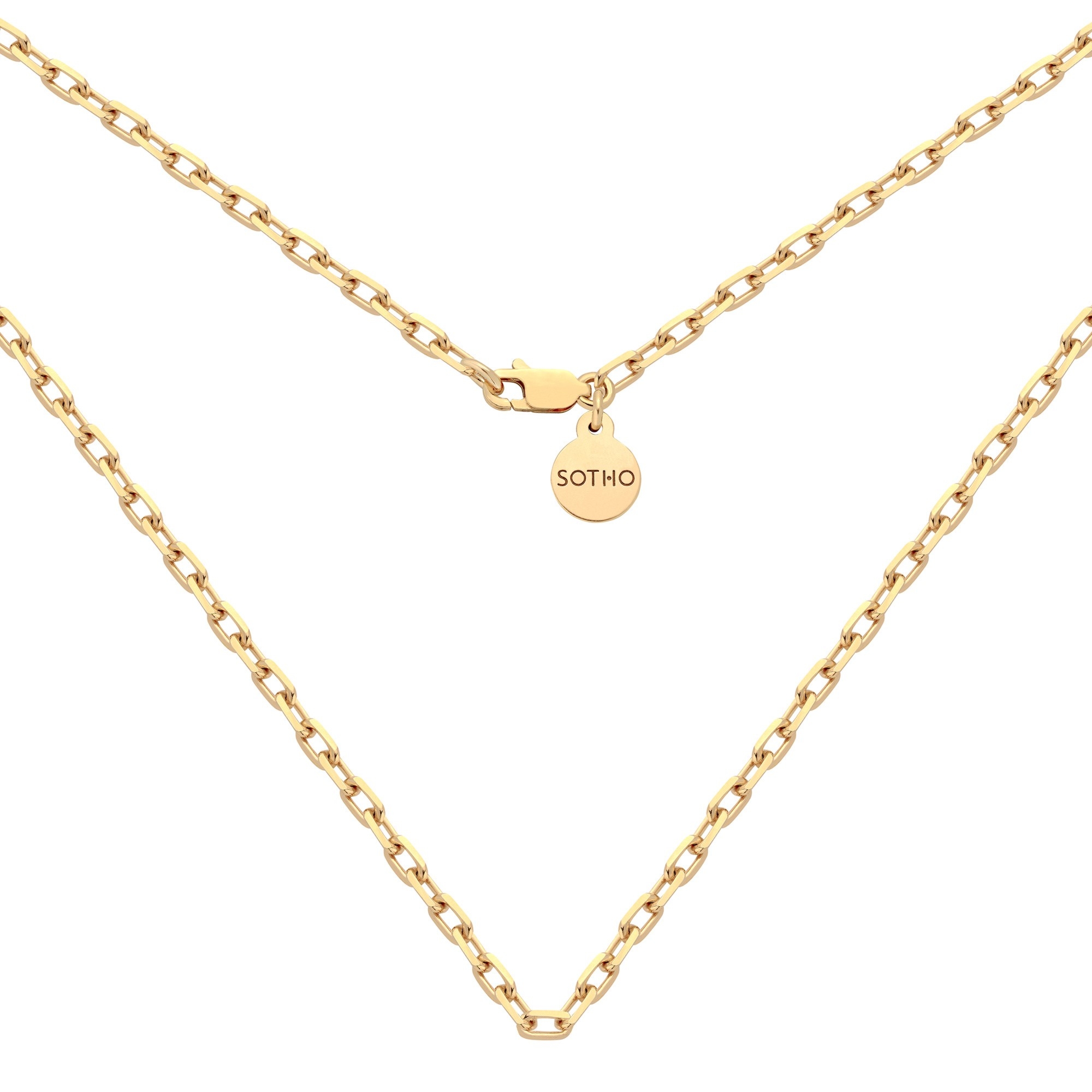 Złoty masywny łańcuch : Długość - 50 cm