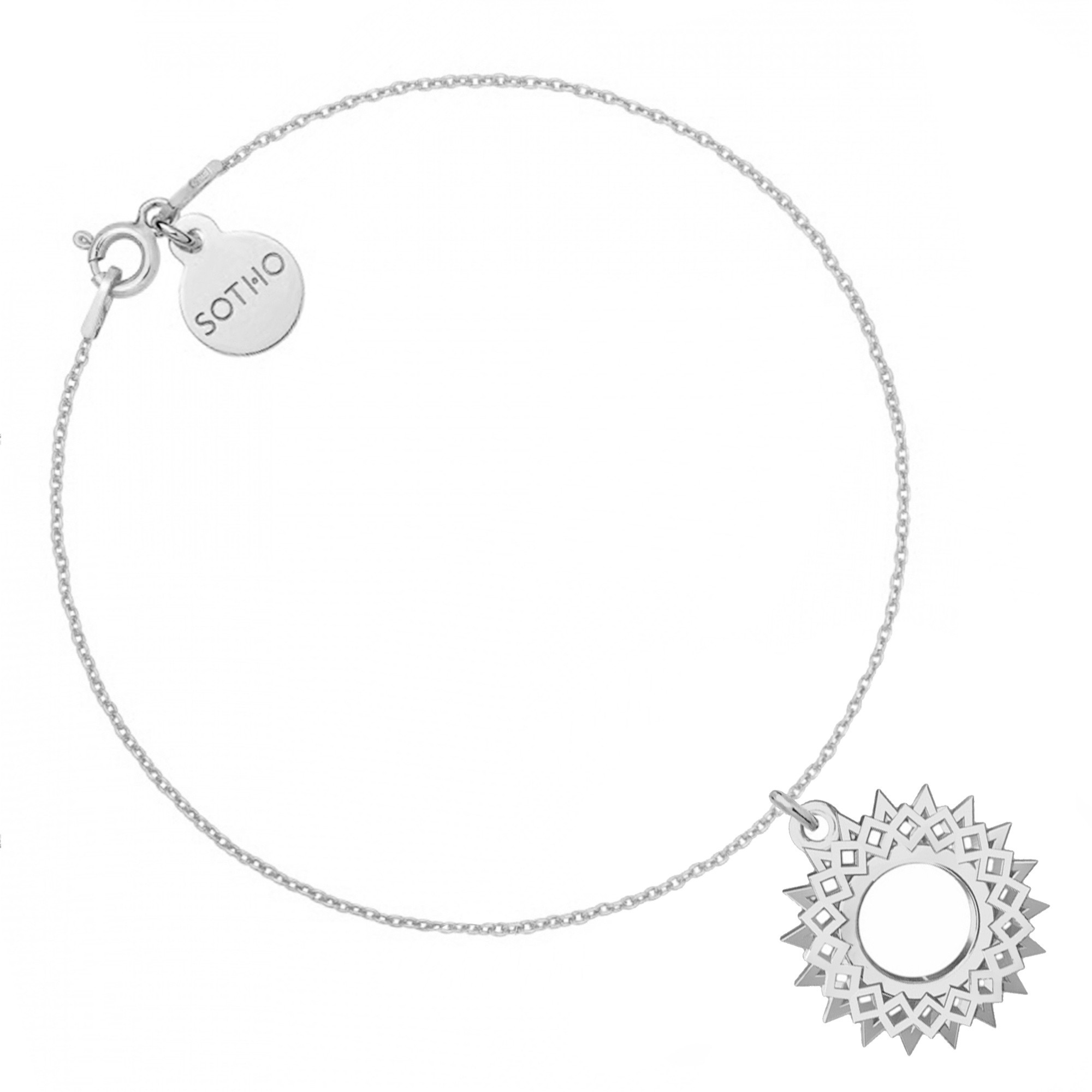 Srebrna bransoletka z rozetą