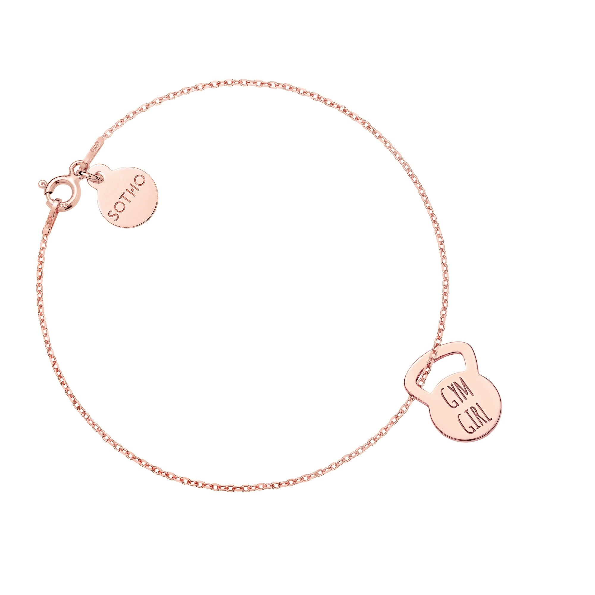 Bransoletka z różowgo złota kettlebell GYM GIRL