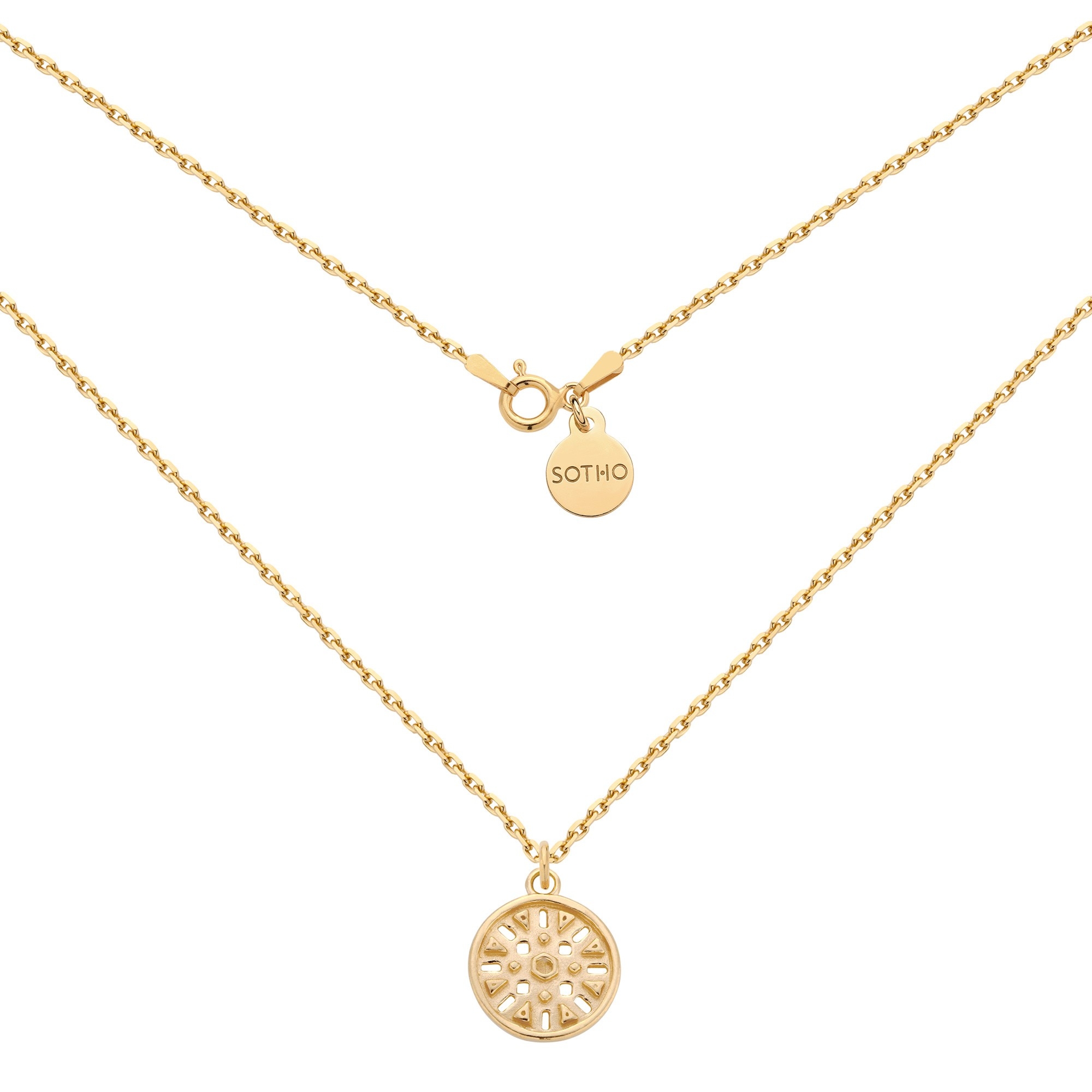 Złoty naszyjnik z medalionem : Długość - 50 cm