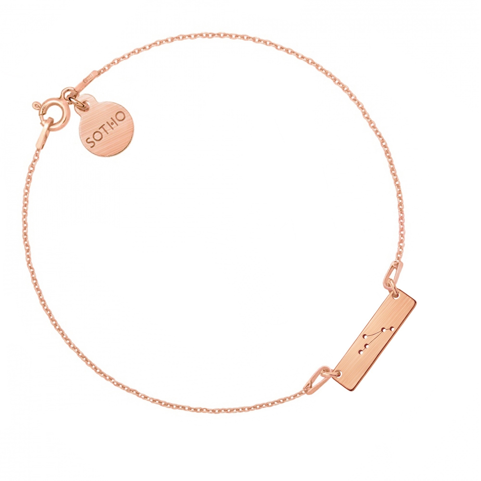 Bransoletka z matowego różowego złota z konstelacją Barana