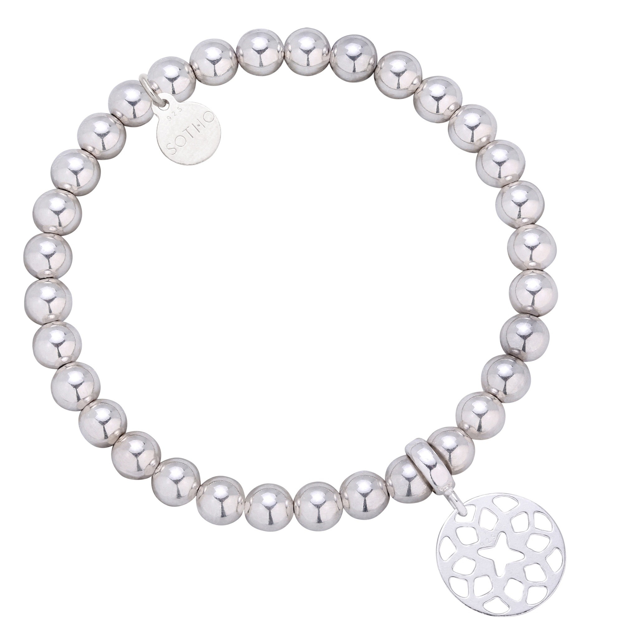 Srebrna bransoletka zdobiona orientalną rozetką