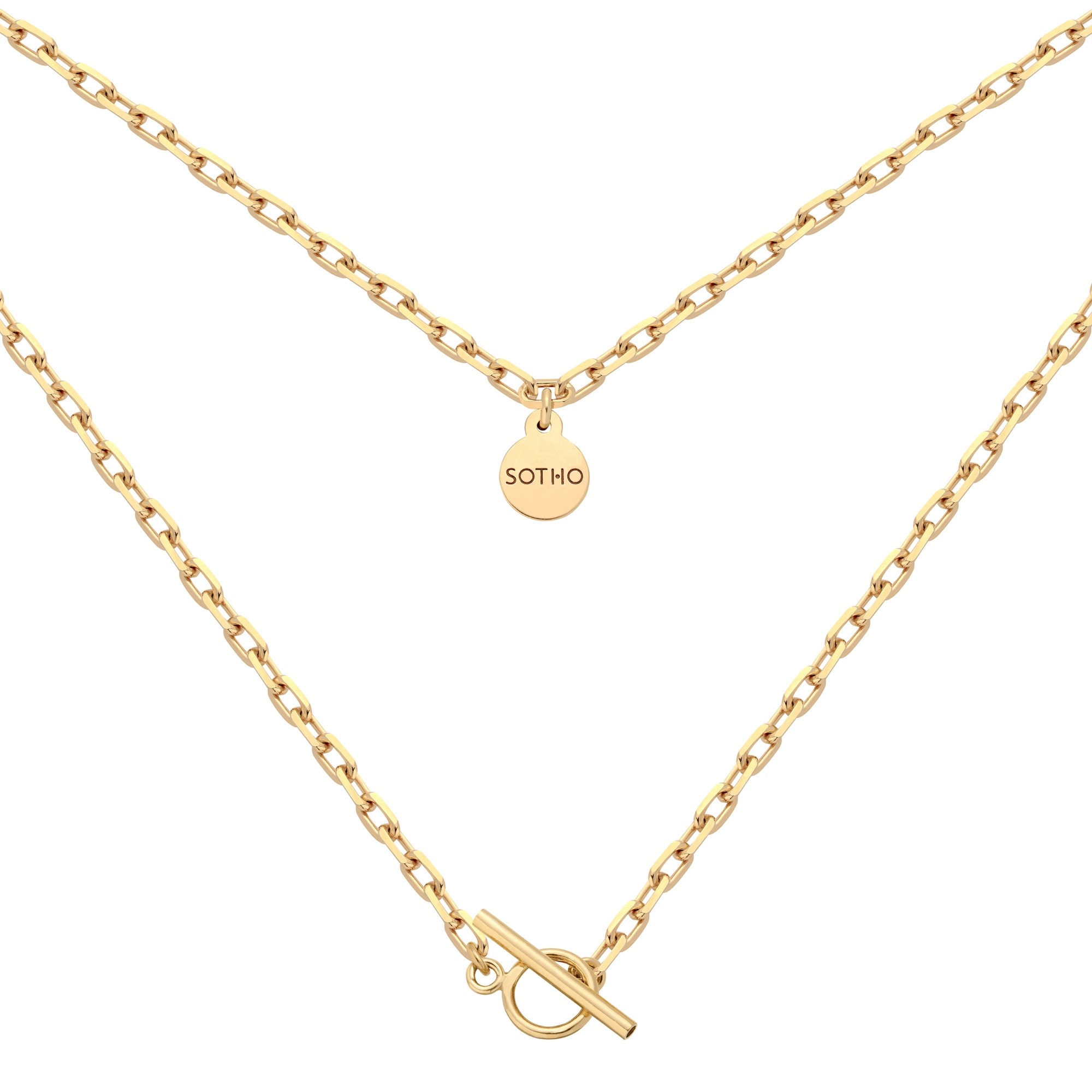 Złoty masywny łańcuszek z ozdobnym zapięciem : Długość - 50 cm