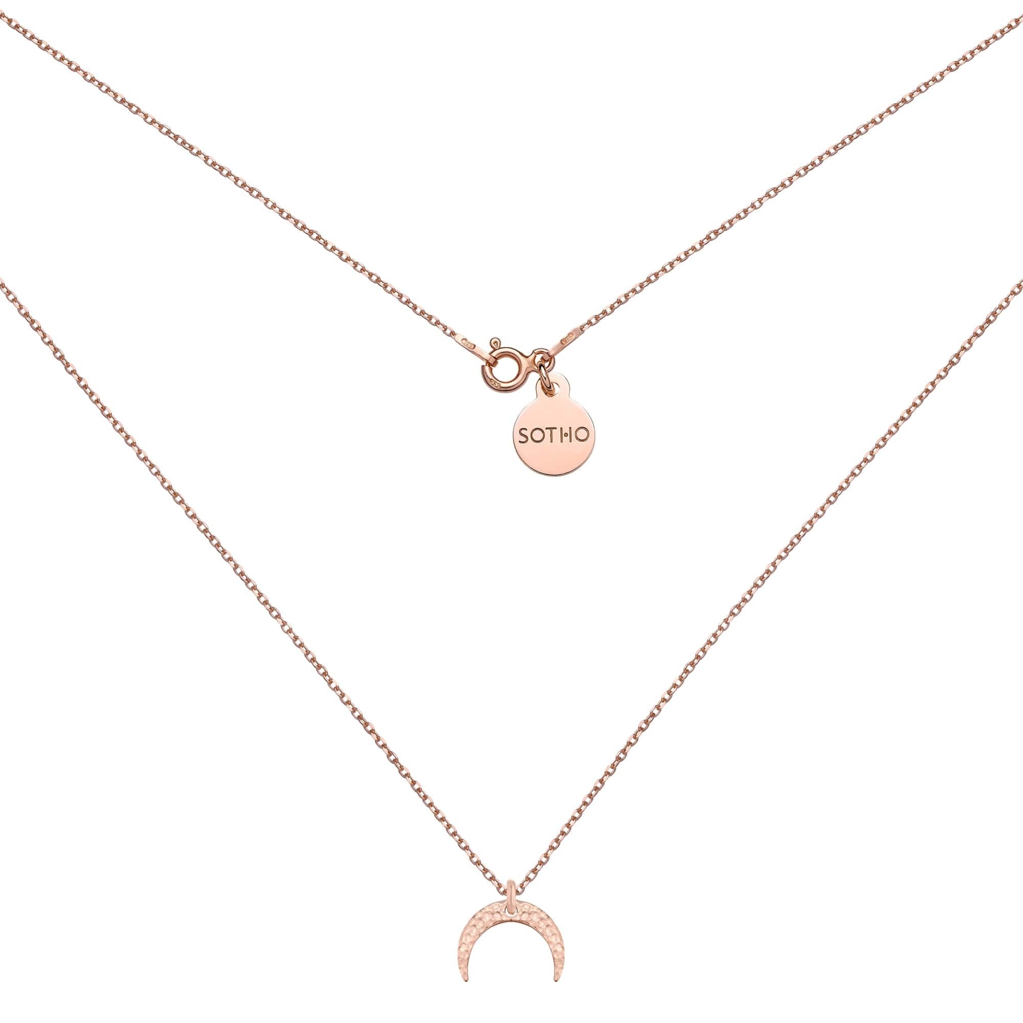 Naszyjnik z księżycem z różowego złota : Długość - 50 cm