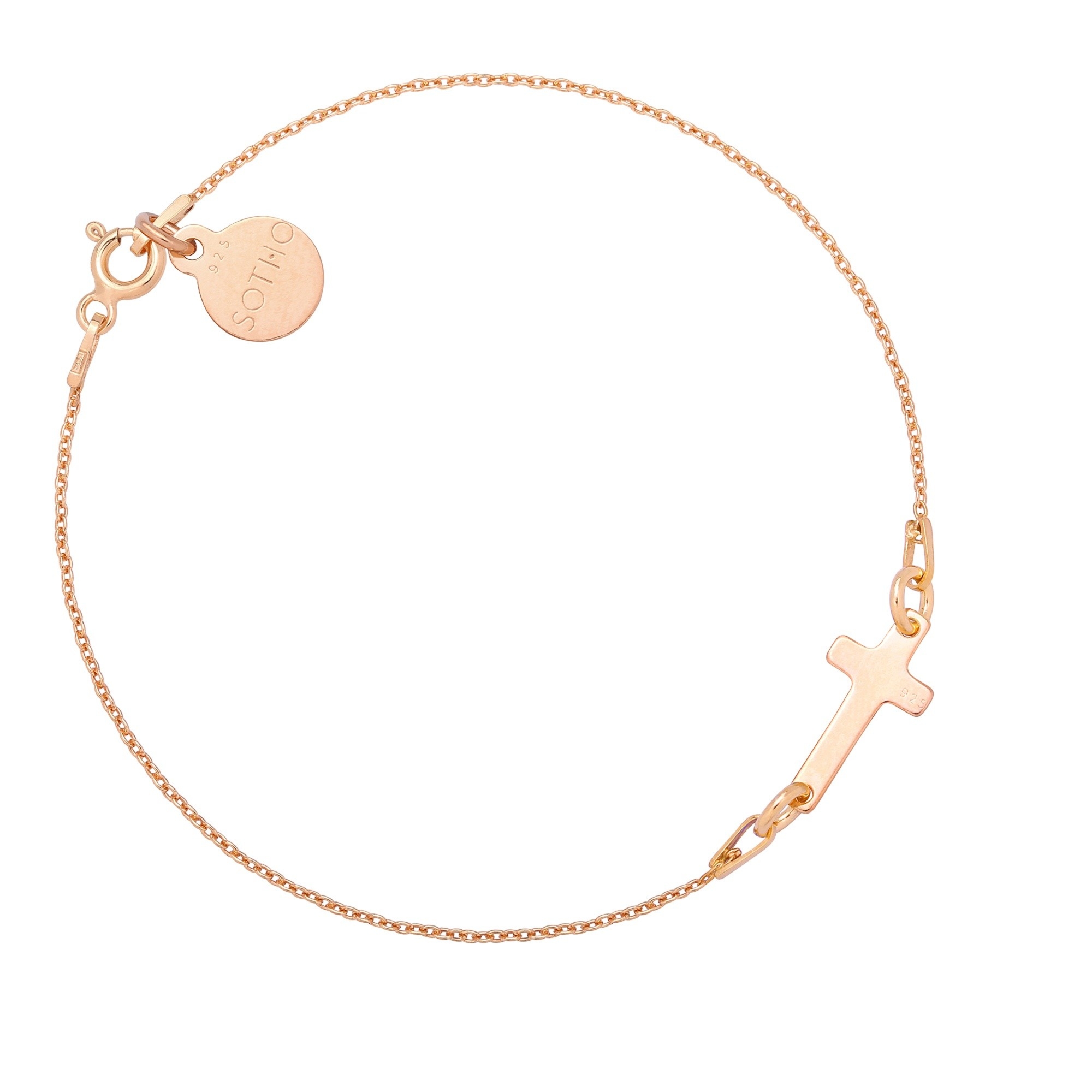 Czarna bransoletka z onyksu i krzyża SWAROVSKI® CRYSTAL