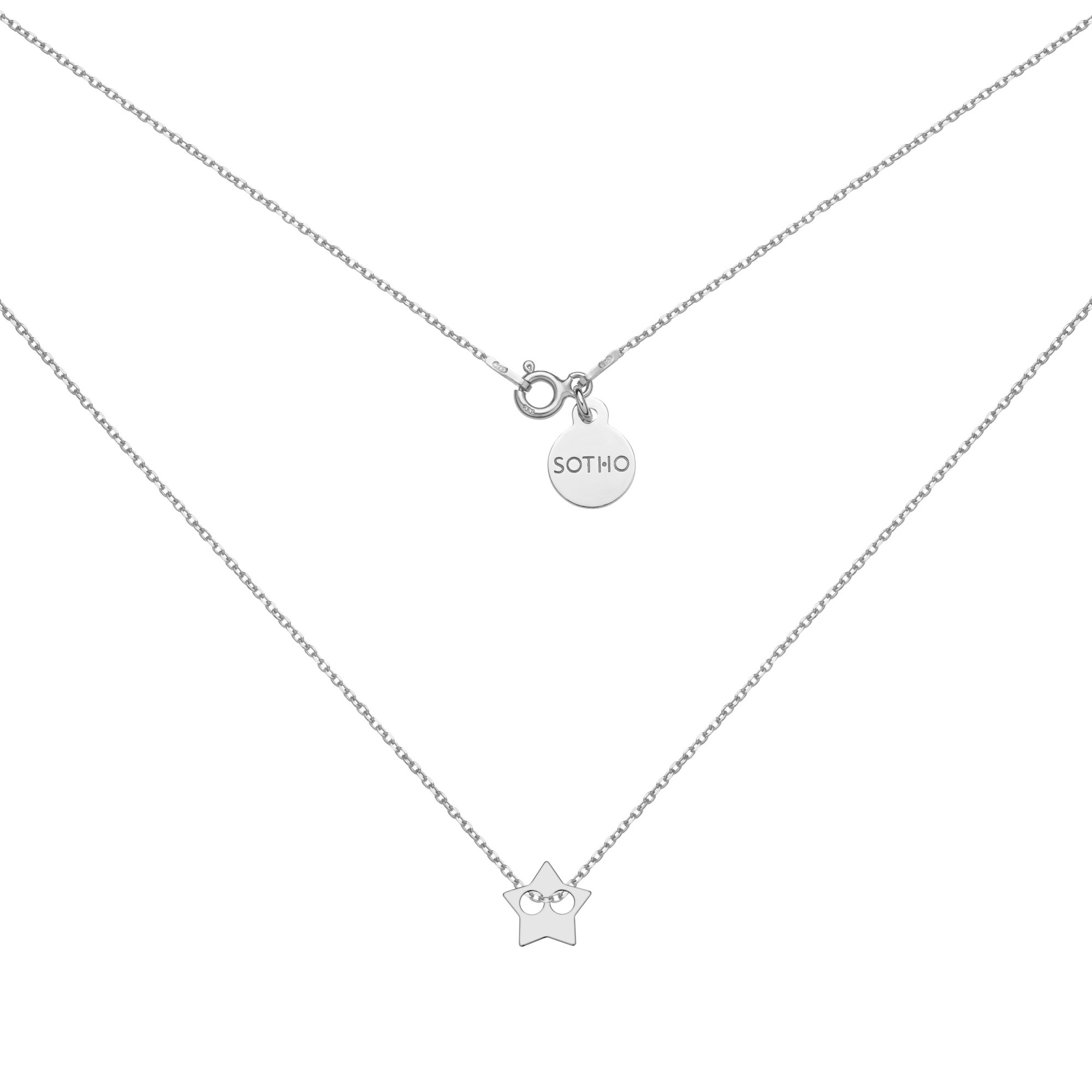 Srebrny naszyjnik z gwiazdką : Długość - 50 cm