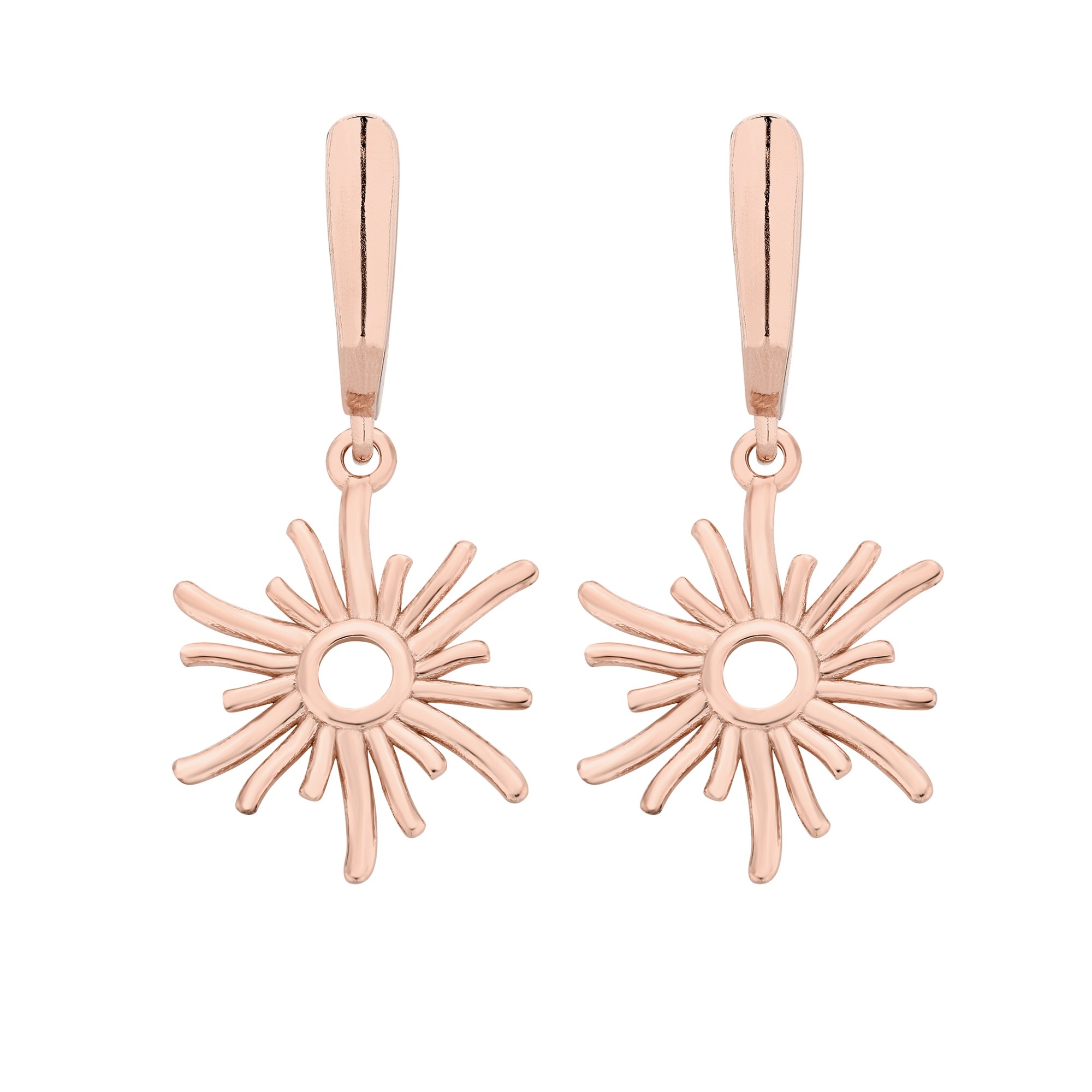 Kolczyki z różowego złota ze słoneczkami