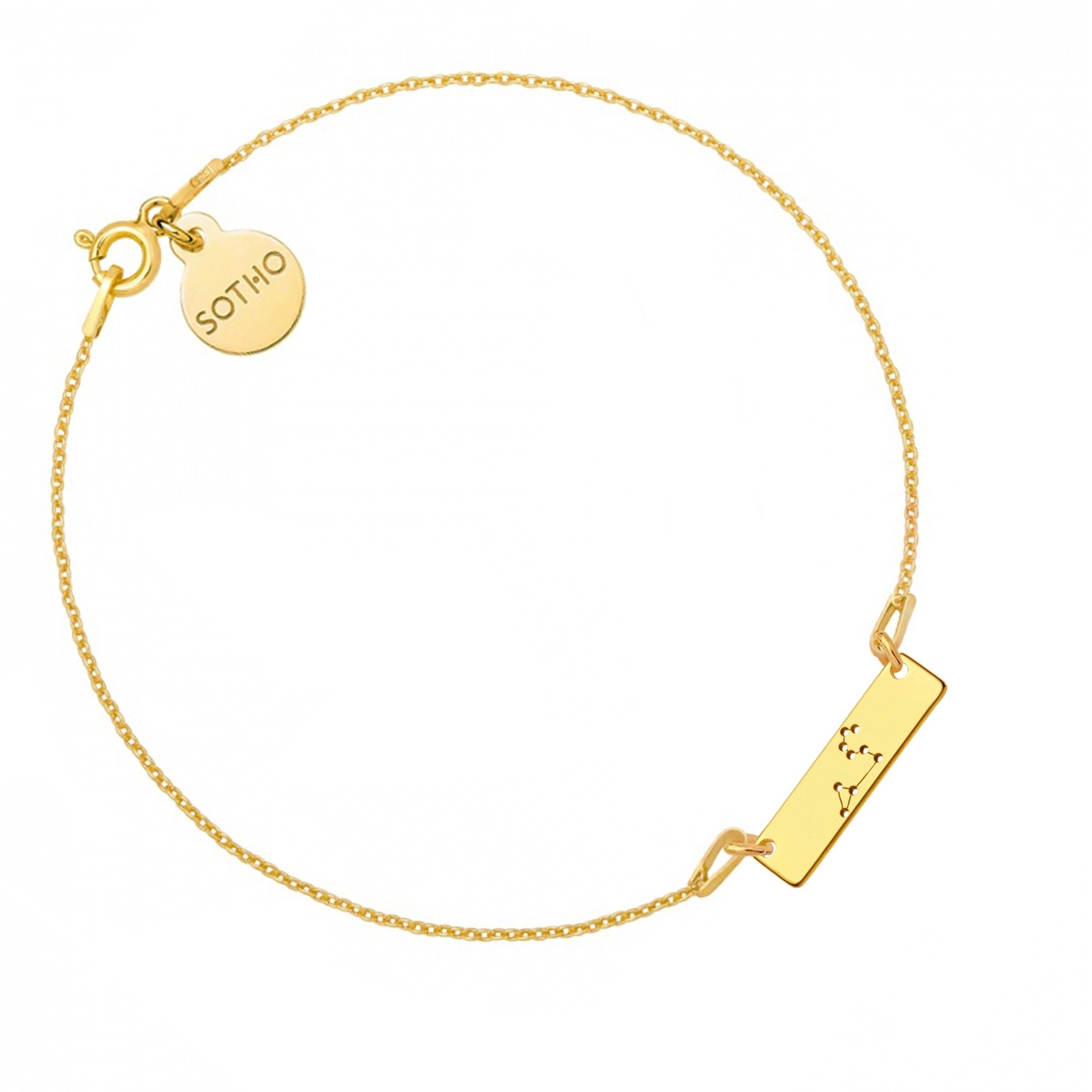 Złota bransoletka z konstelacją Lwa