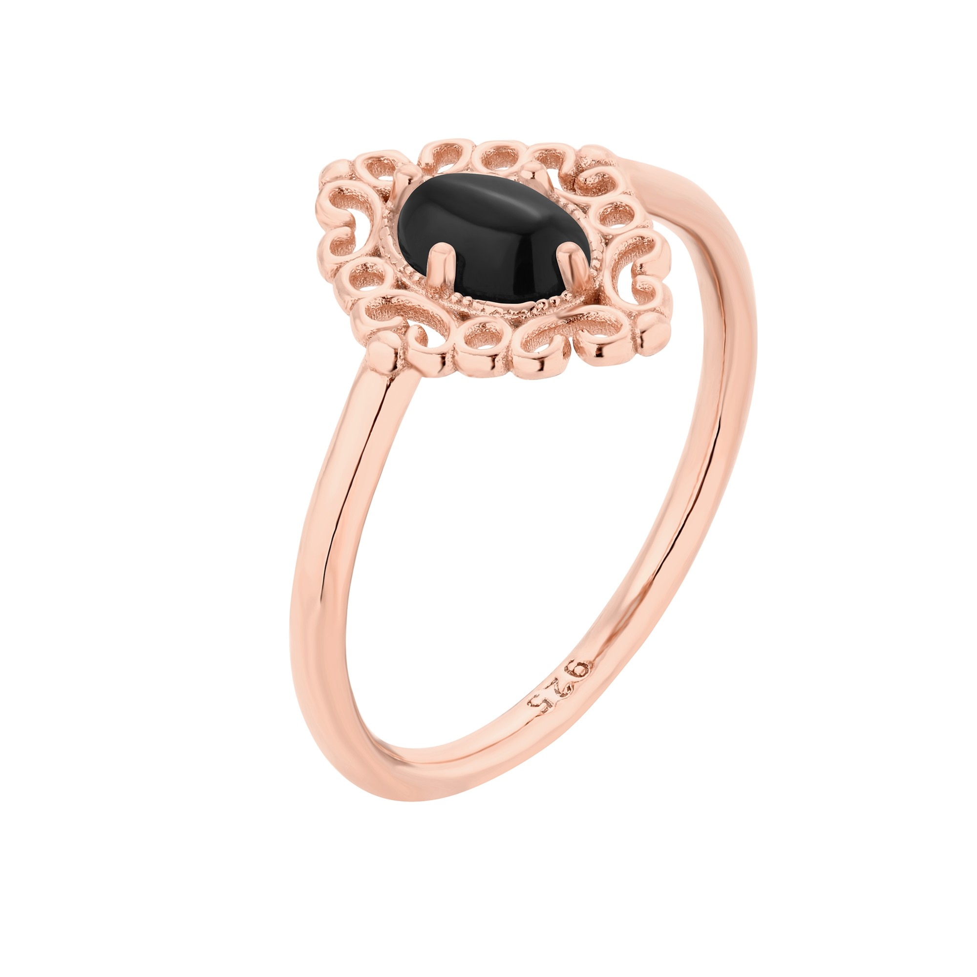 Pierścionek z różowego złota z onyksem : pierścionki - 17