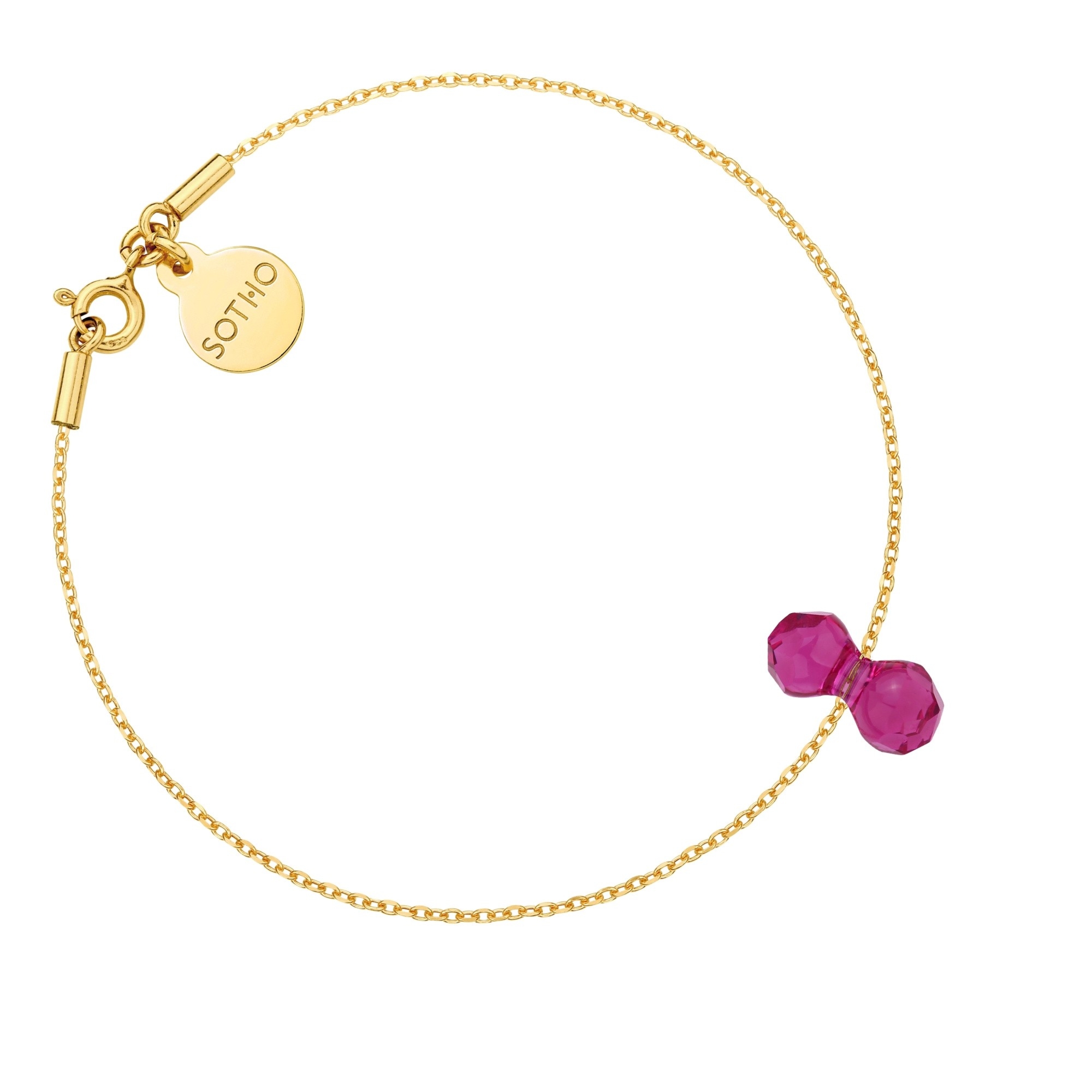 Złota bransoletka z kryształowym ciężarkiem SWAROVSKI® CRYSTAL