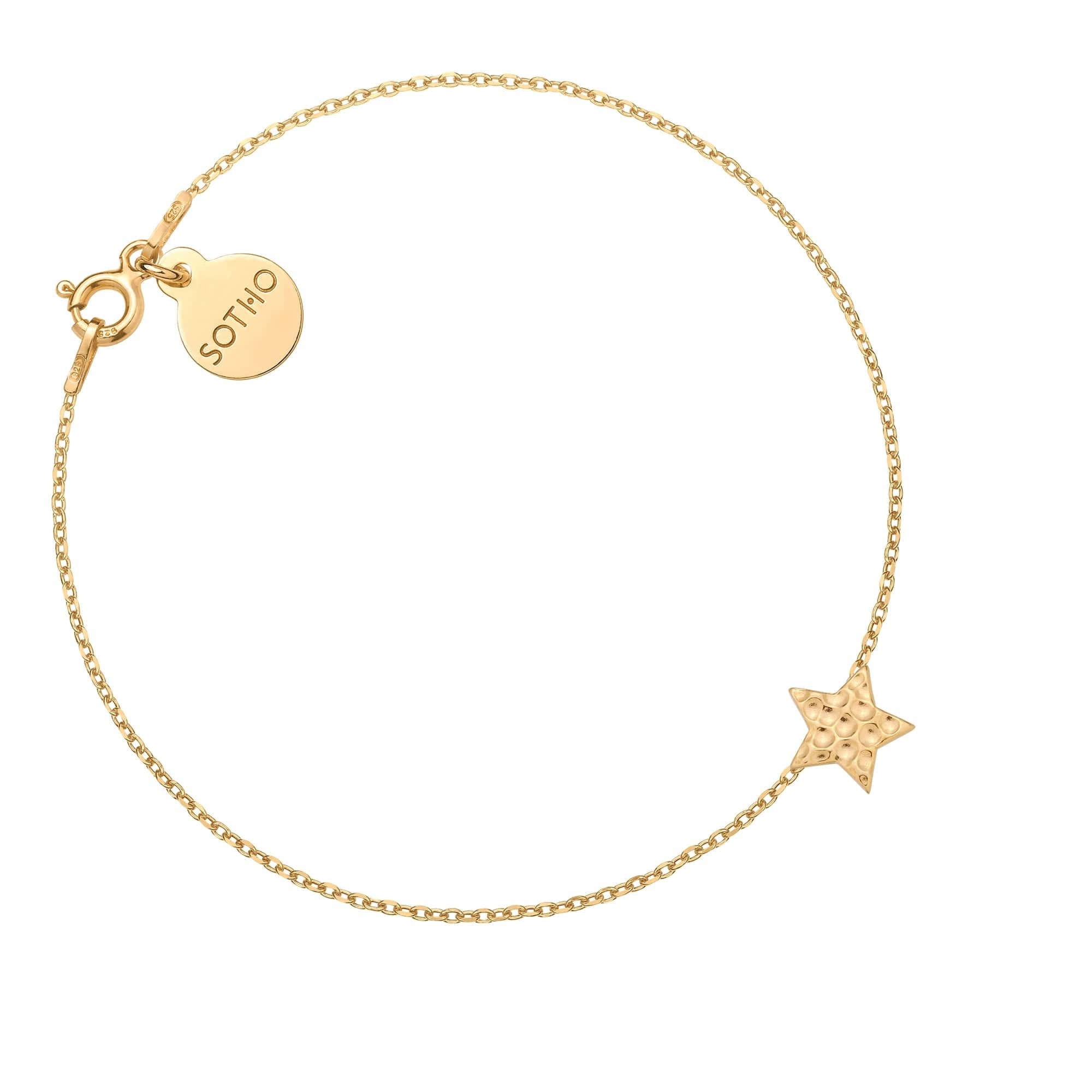 Złota bransoletka z chropowatą gwiazdką