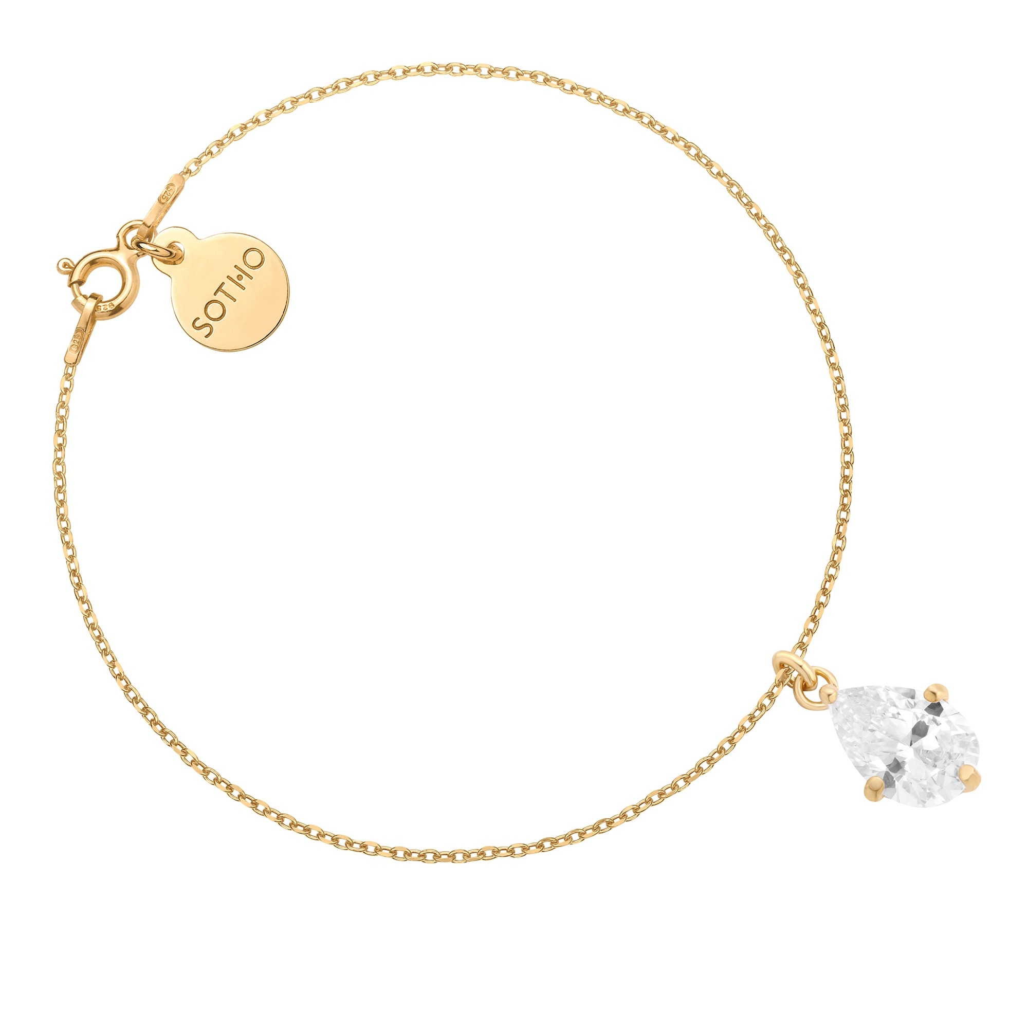 Złota bransoletka z cyrkonią