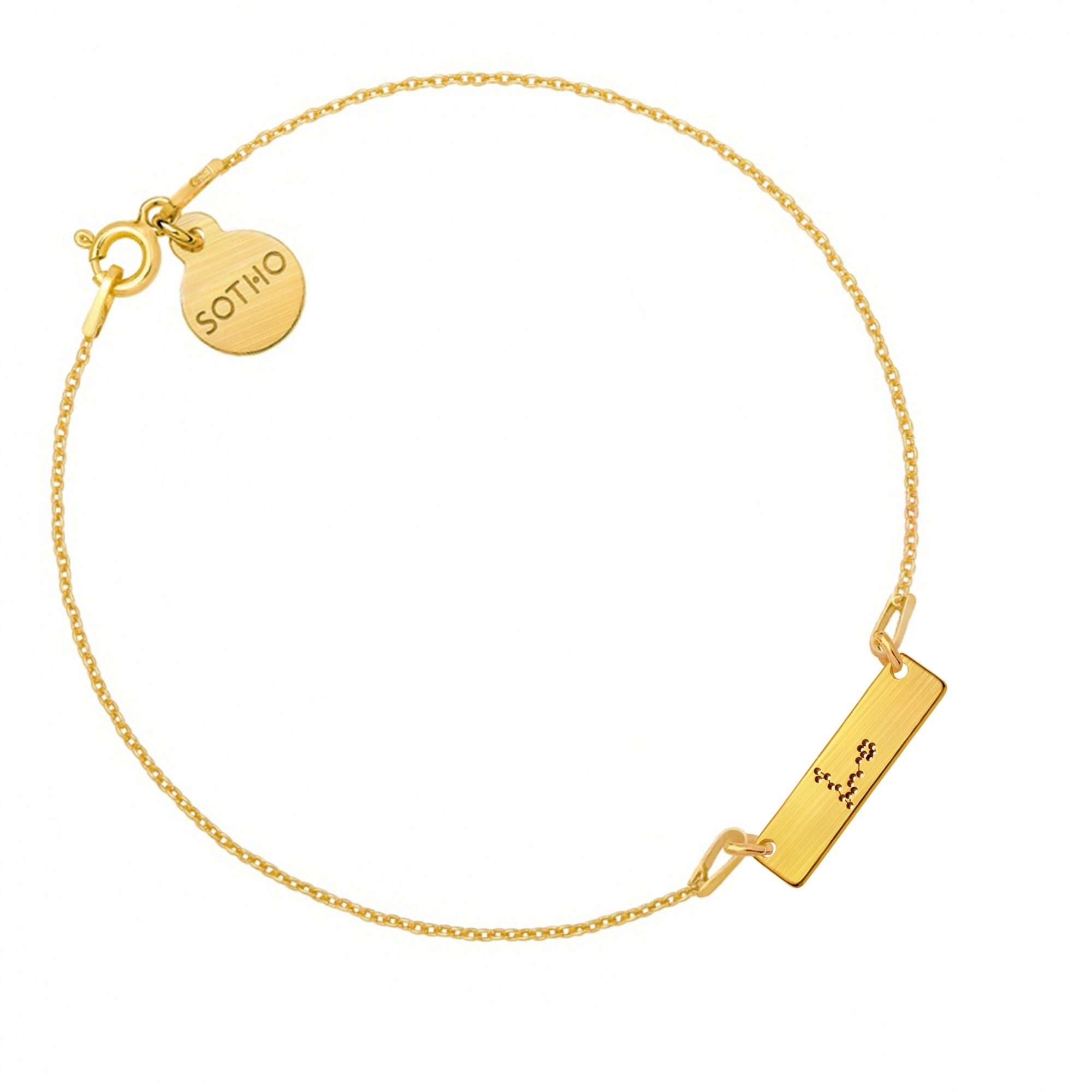 Złota matowa bransoletka z konstelacją Ryb