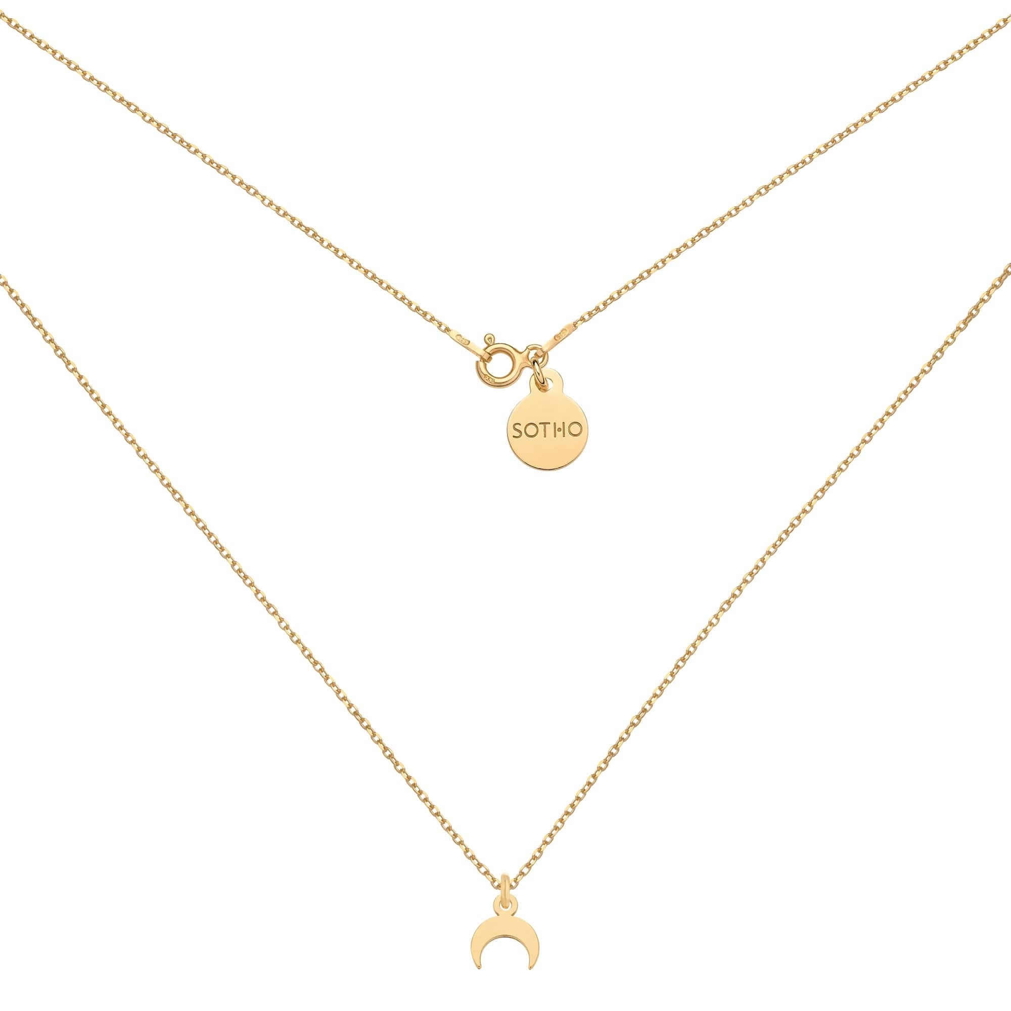 Złoty naszyjnik z małym księżycem : Długość - 50 cm