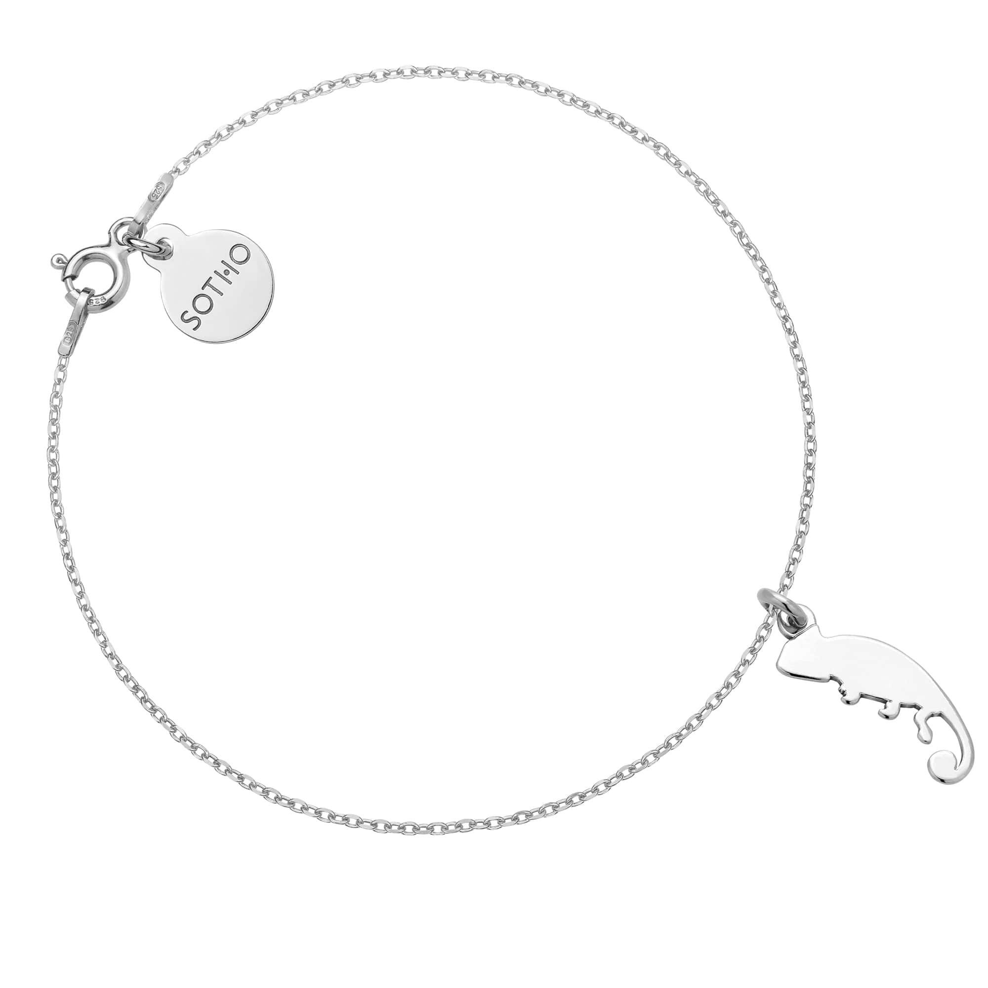 Srebrna bransoletka z kameleonem