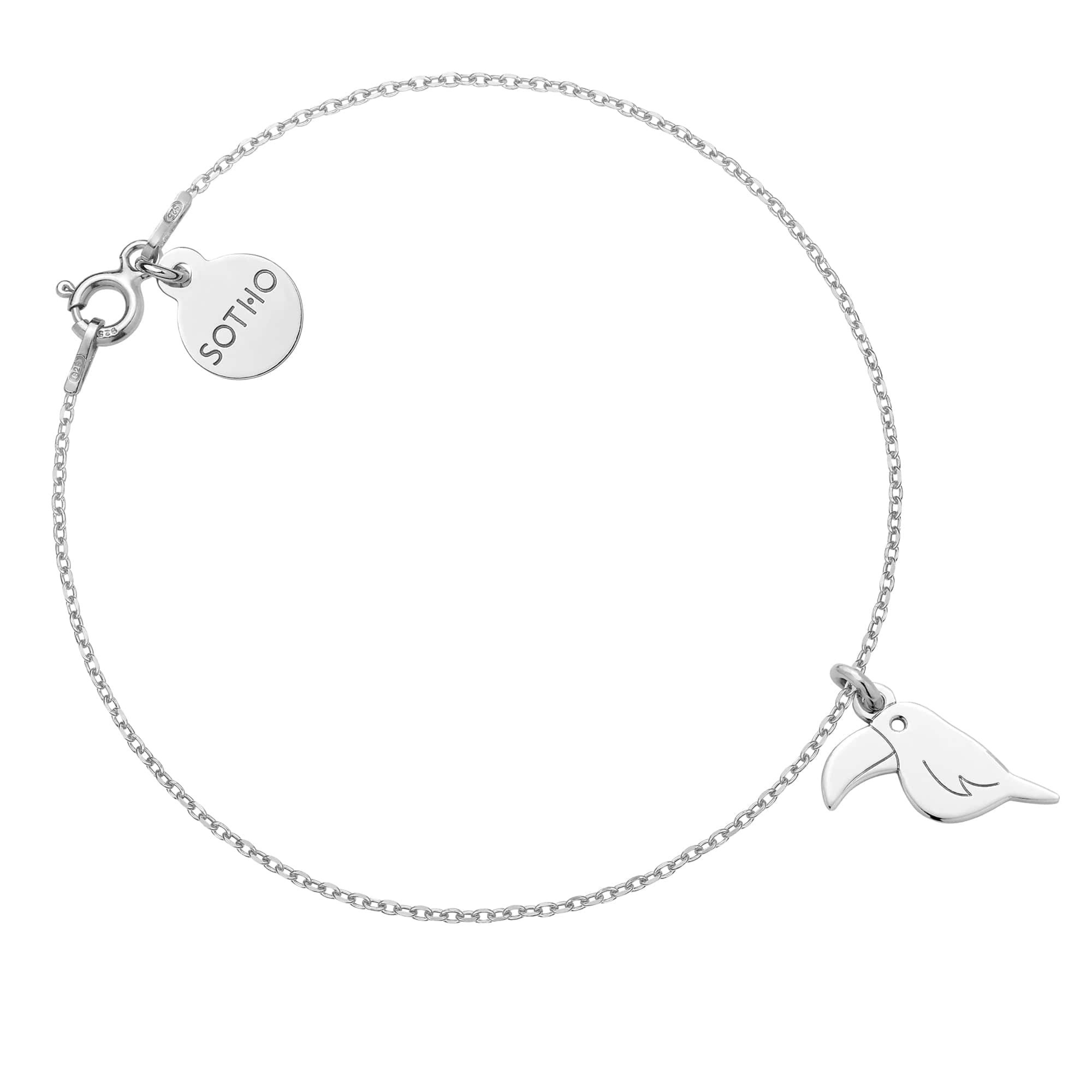 Srebrna bransoletka z tukanem