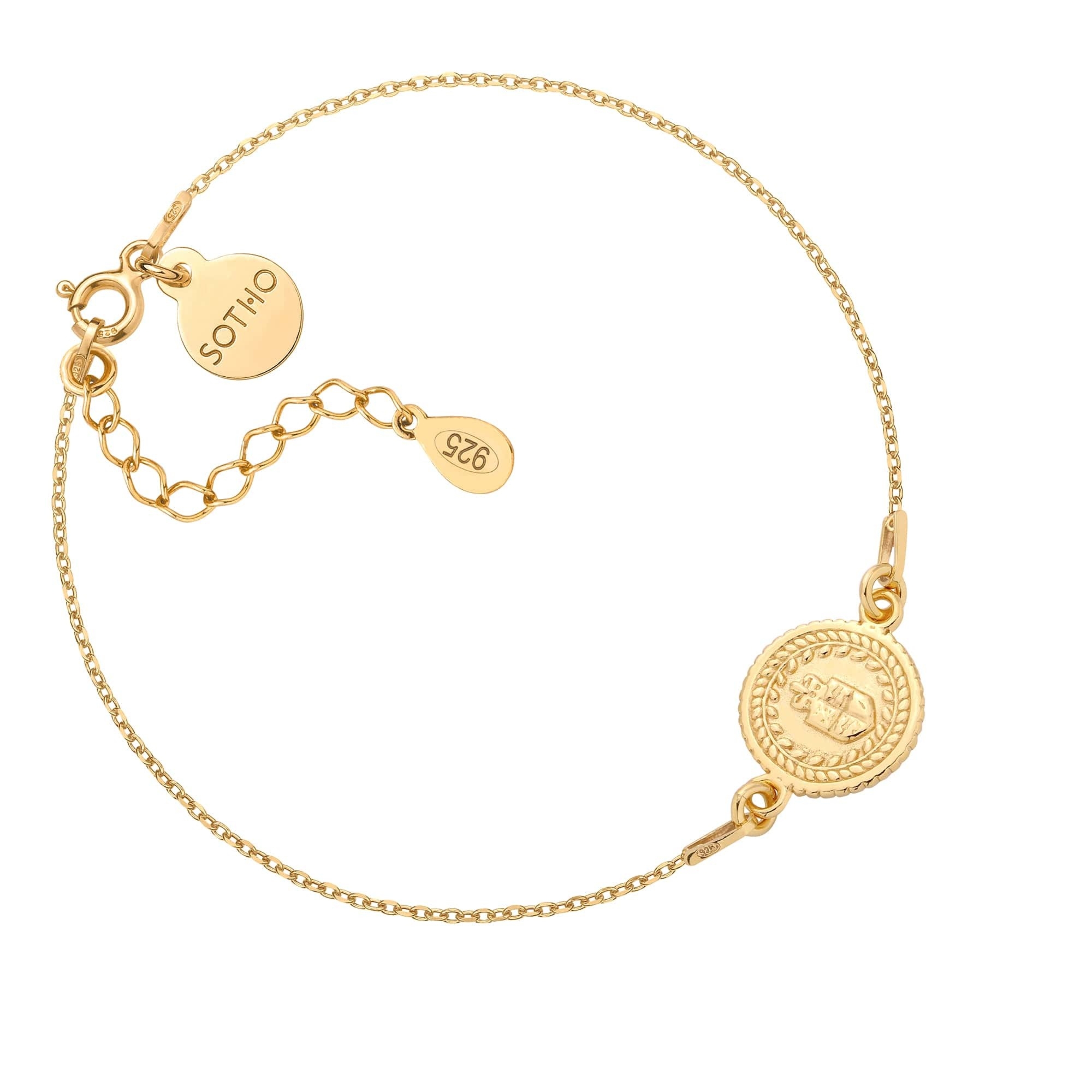 Złota bransoletka z medalionem