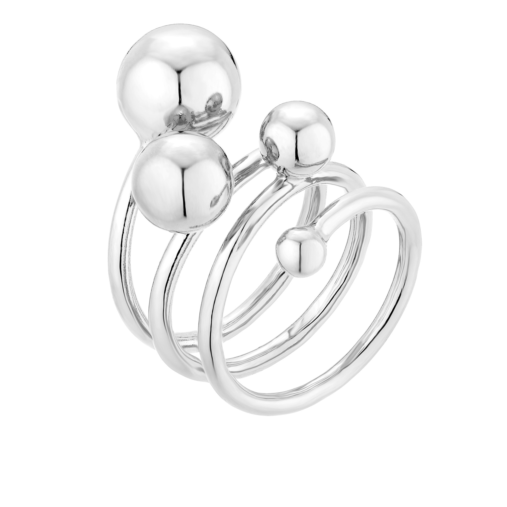 Srebrny masywny pierścionek z kulkami : pierścionki - 15