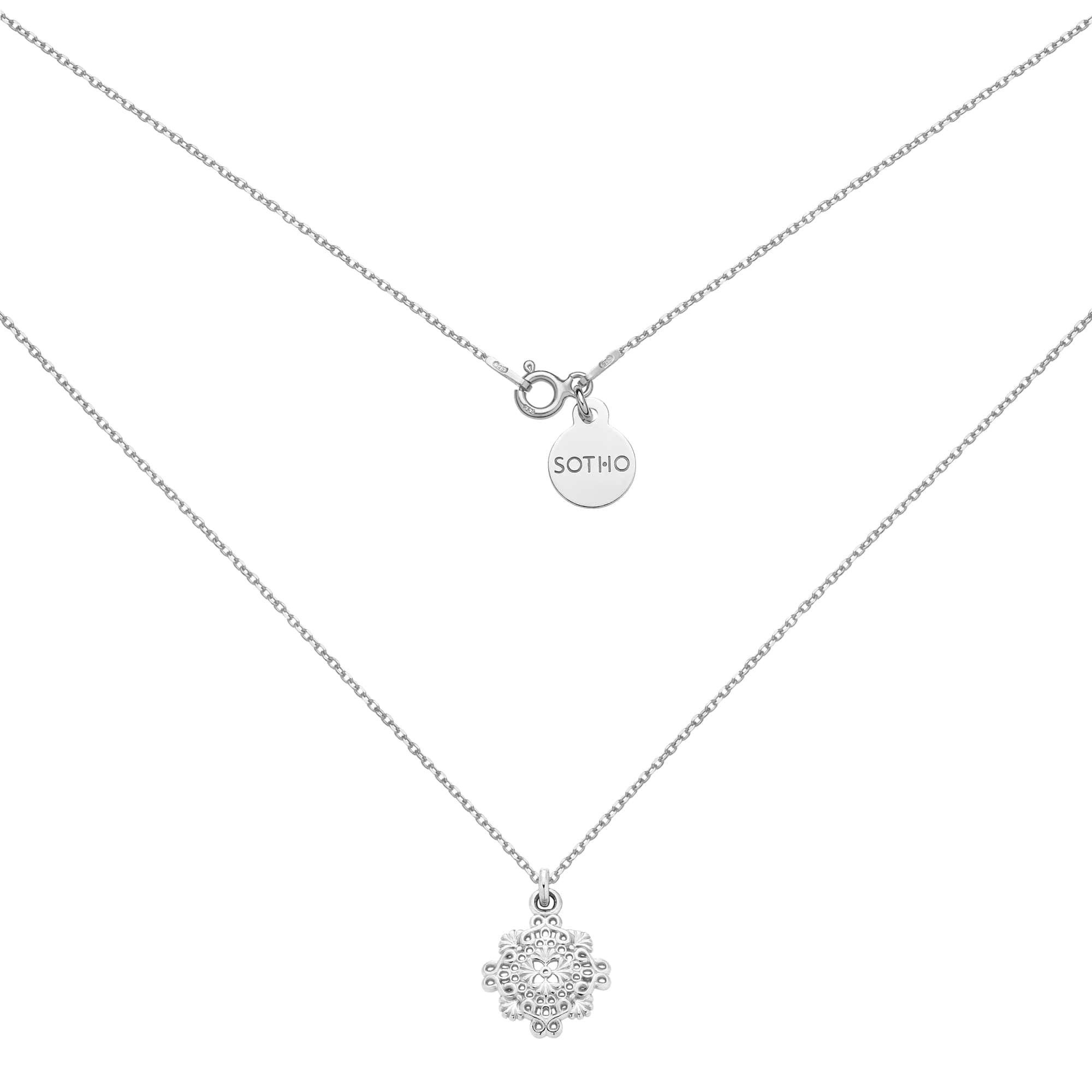 Srebrny naszyjnik z rozetką : Długość - 50 cm