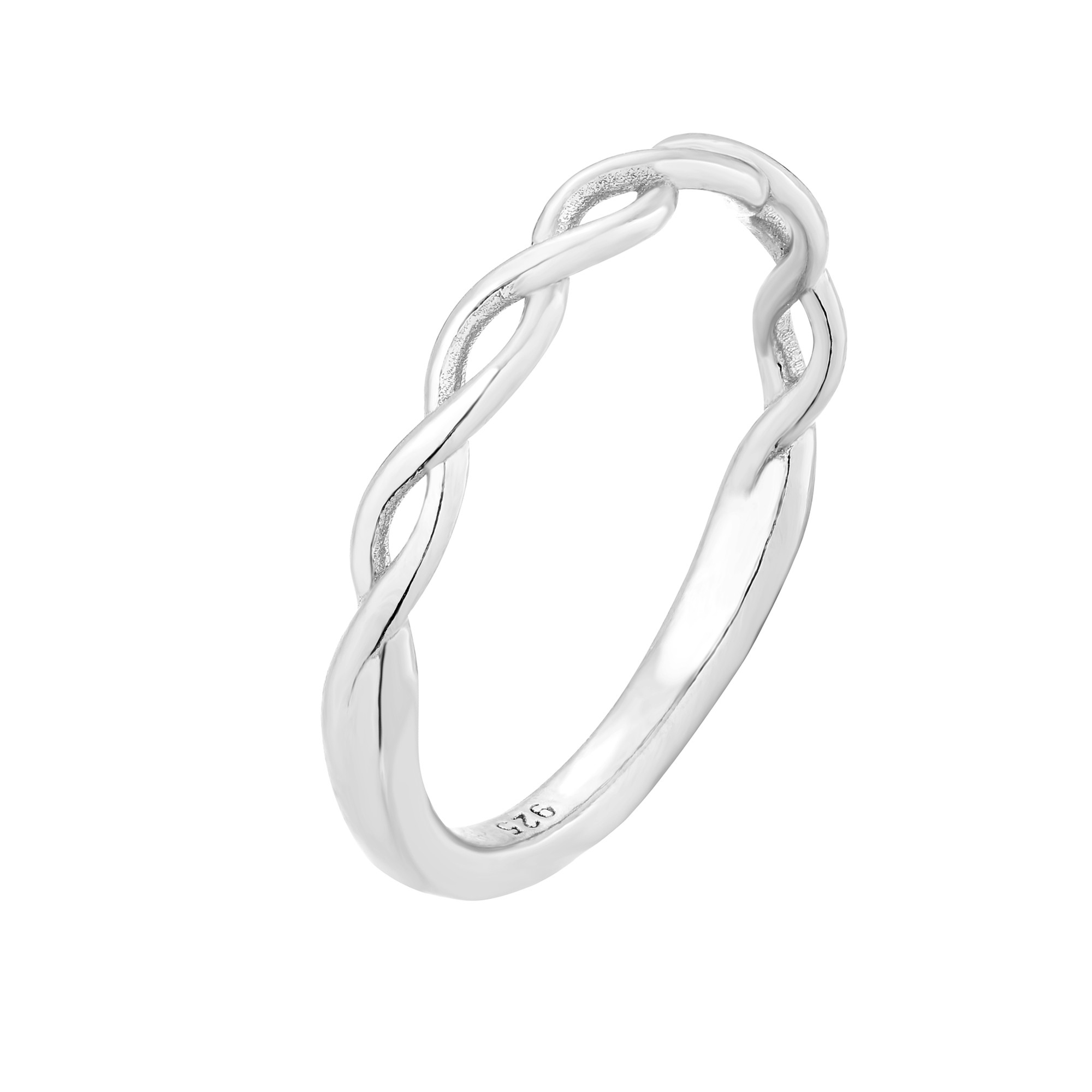 Srebrny pleciony pierścionek : pierścionki - 18