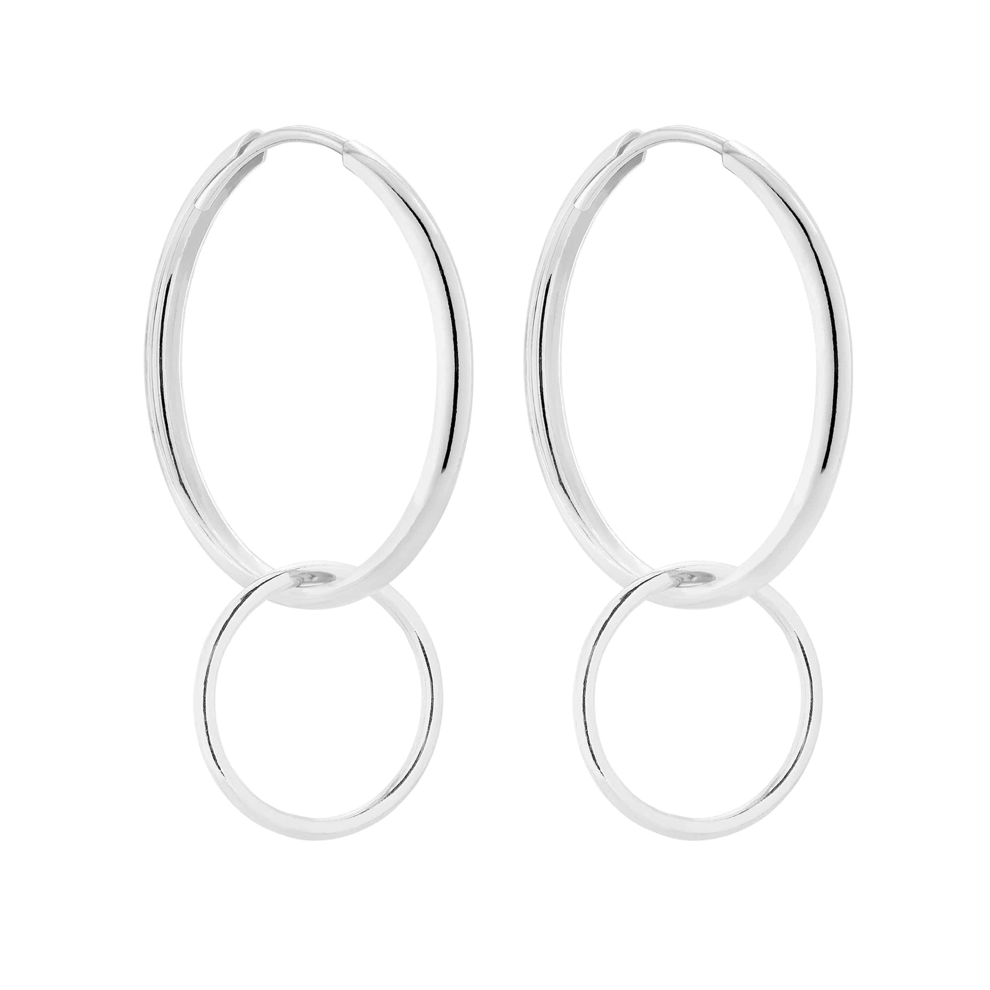 Srebrne kolczyki podwójne koła