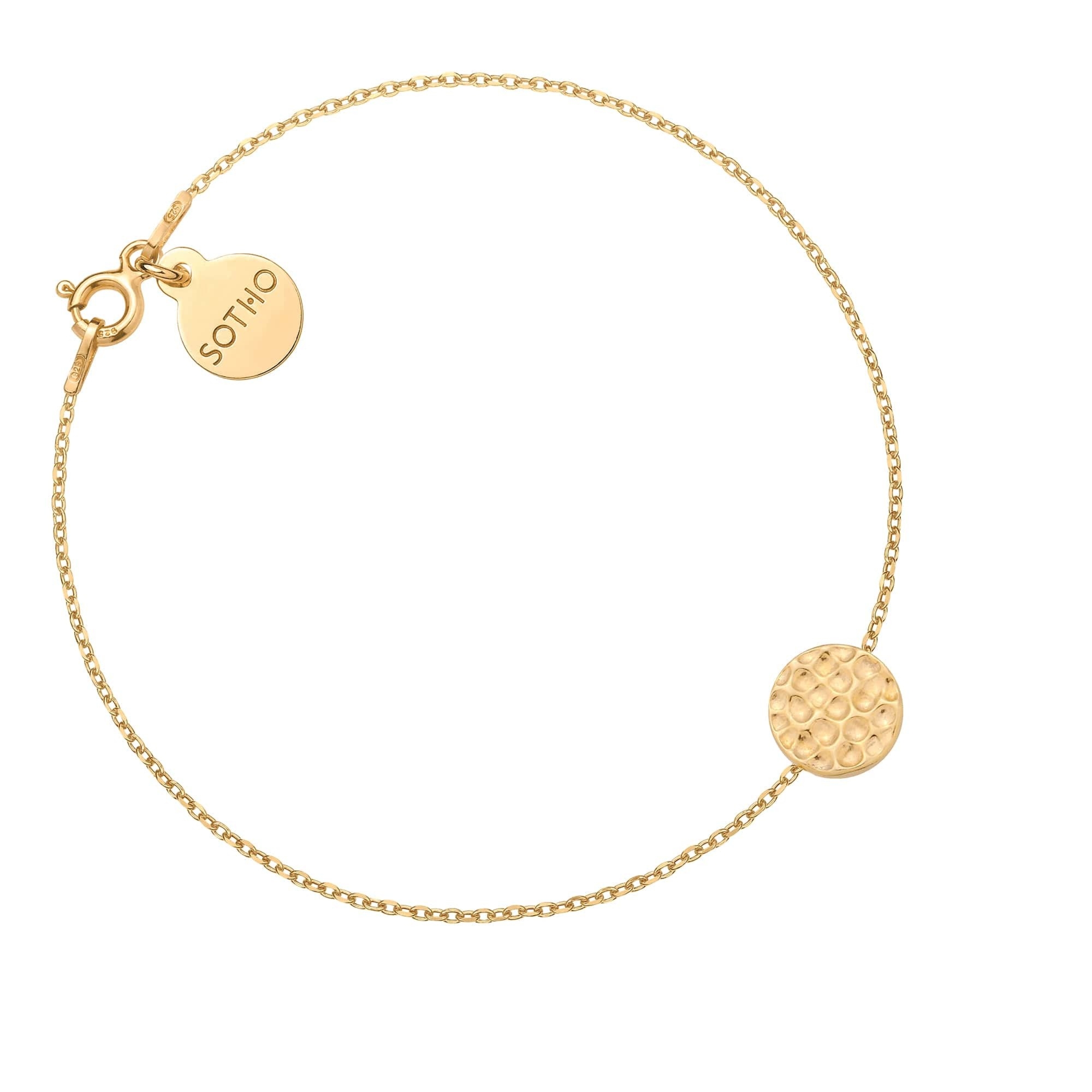 Złota bransoletka z chropowatym kółeczkiem