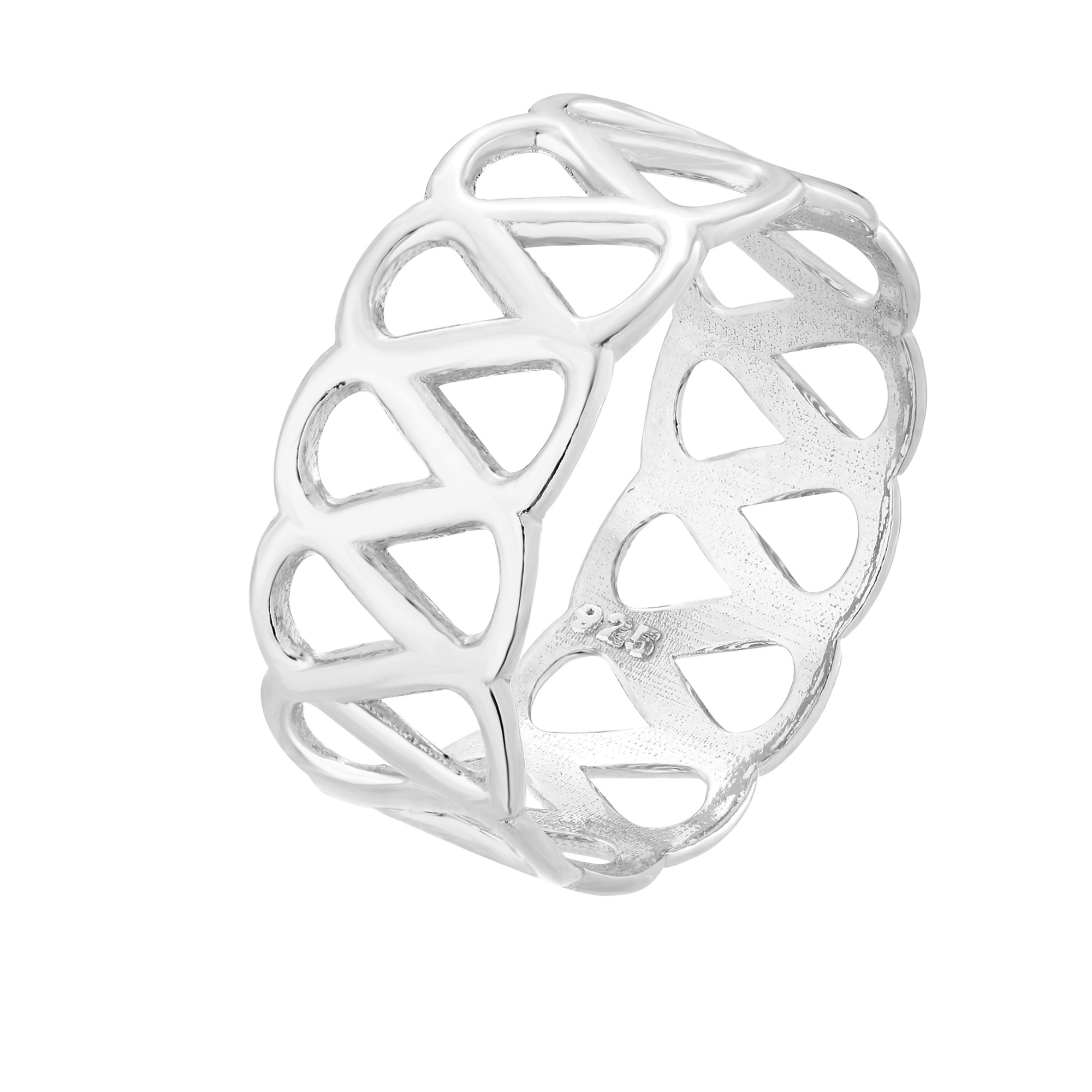 Srebrna gruba ażurowa obrączka : pierścionki - 16