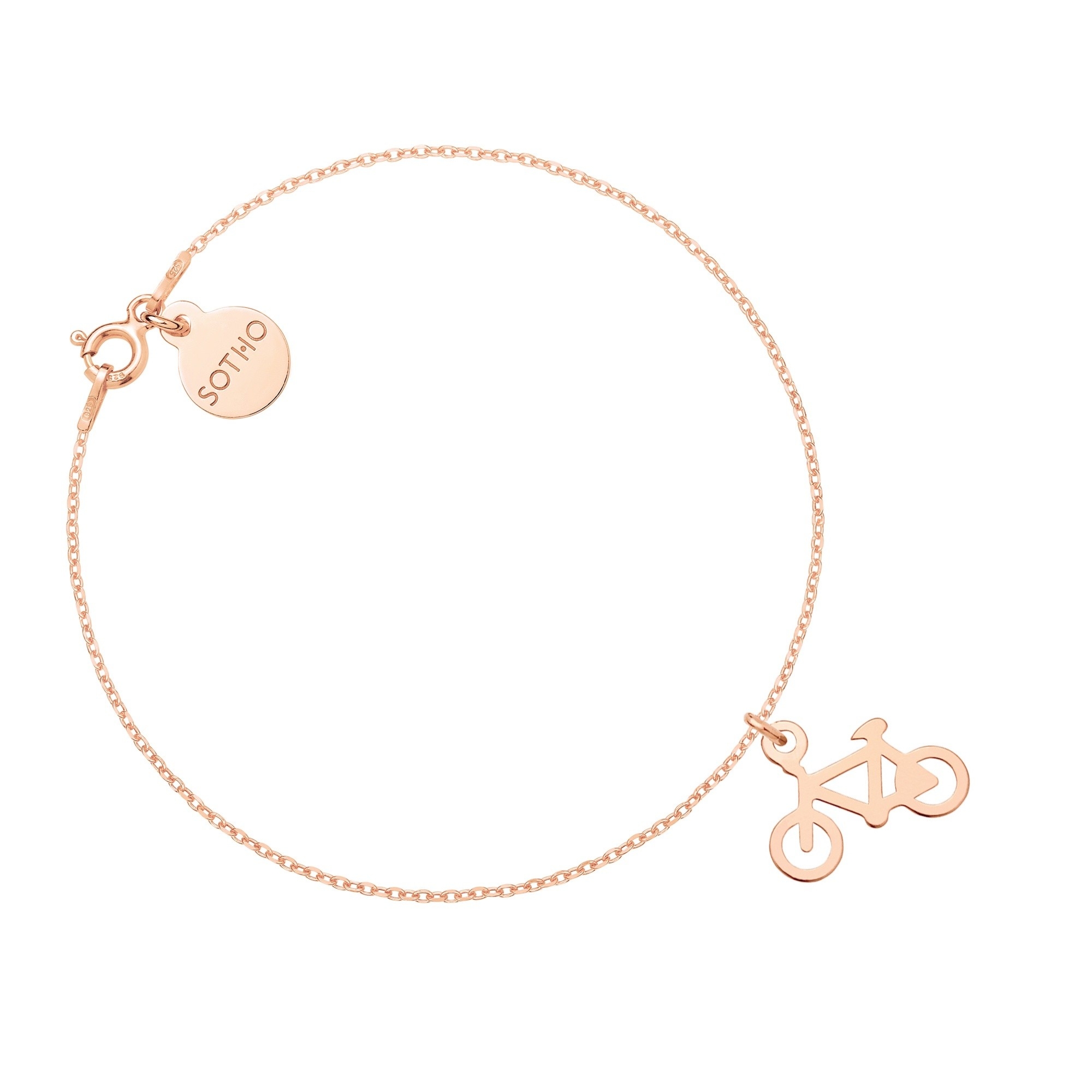 Bransoletka z rowerem z różowego złota