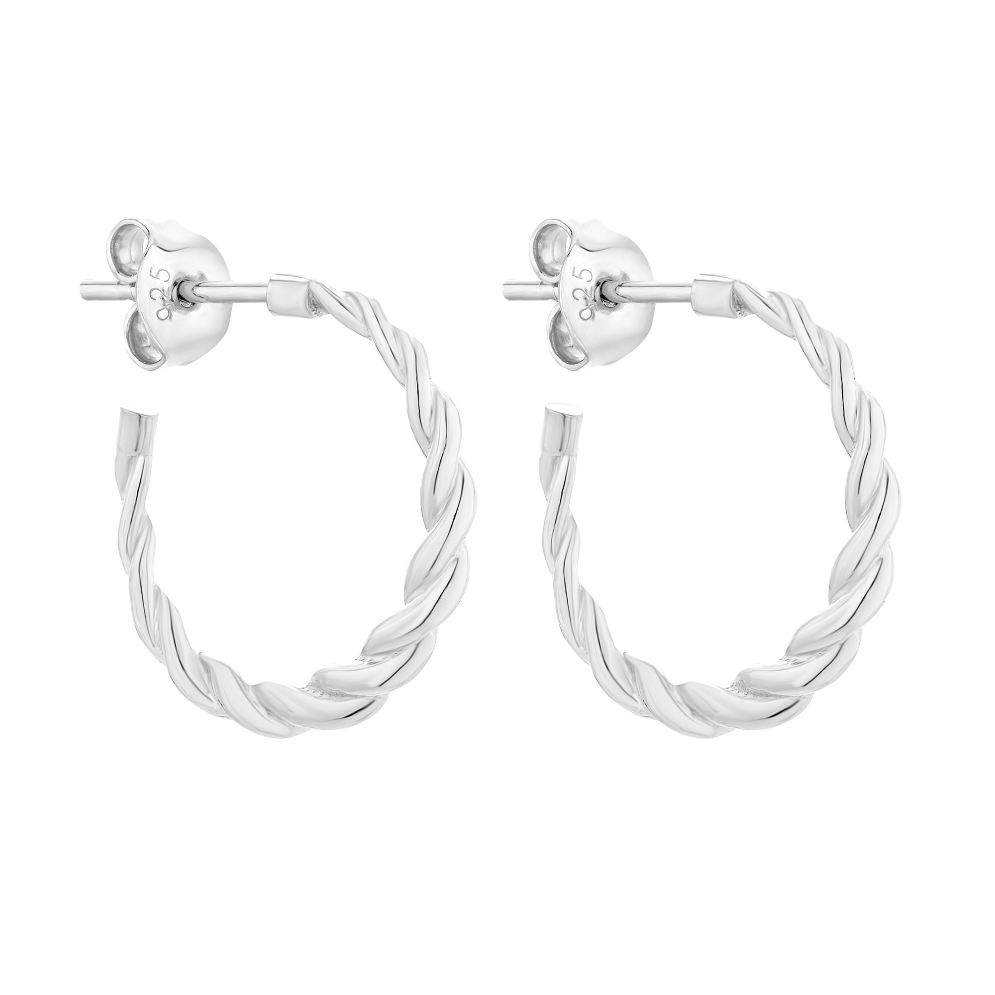 Srebrne plecione półkola