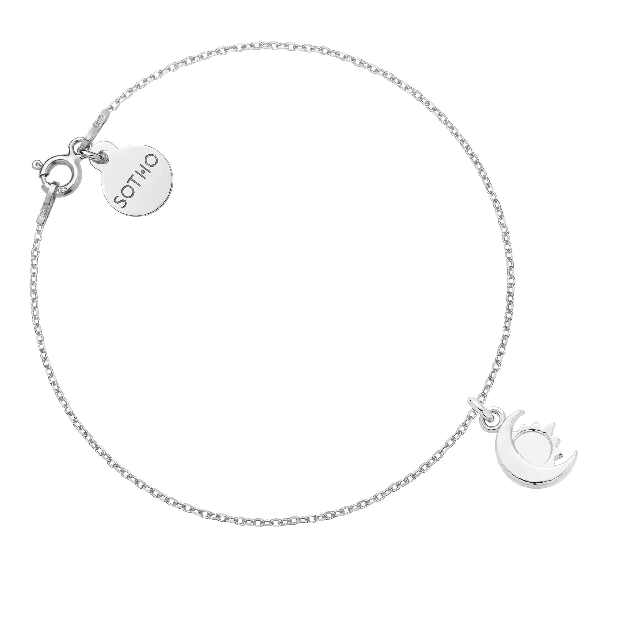 Srebrna bransoletka z księżycem i słońcem