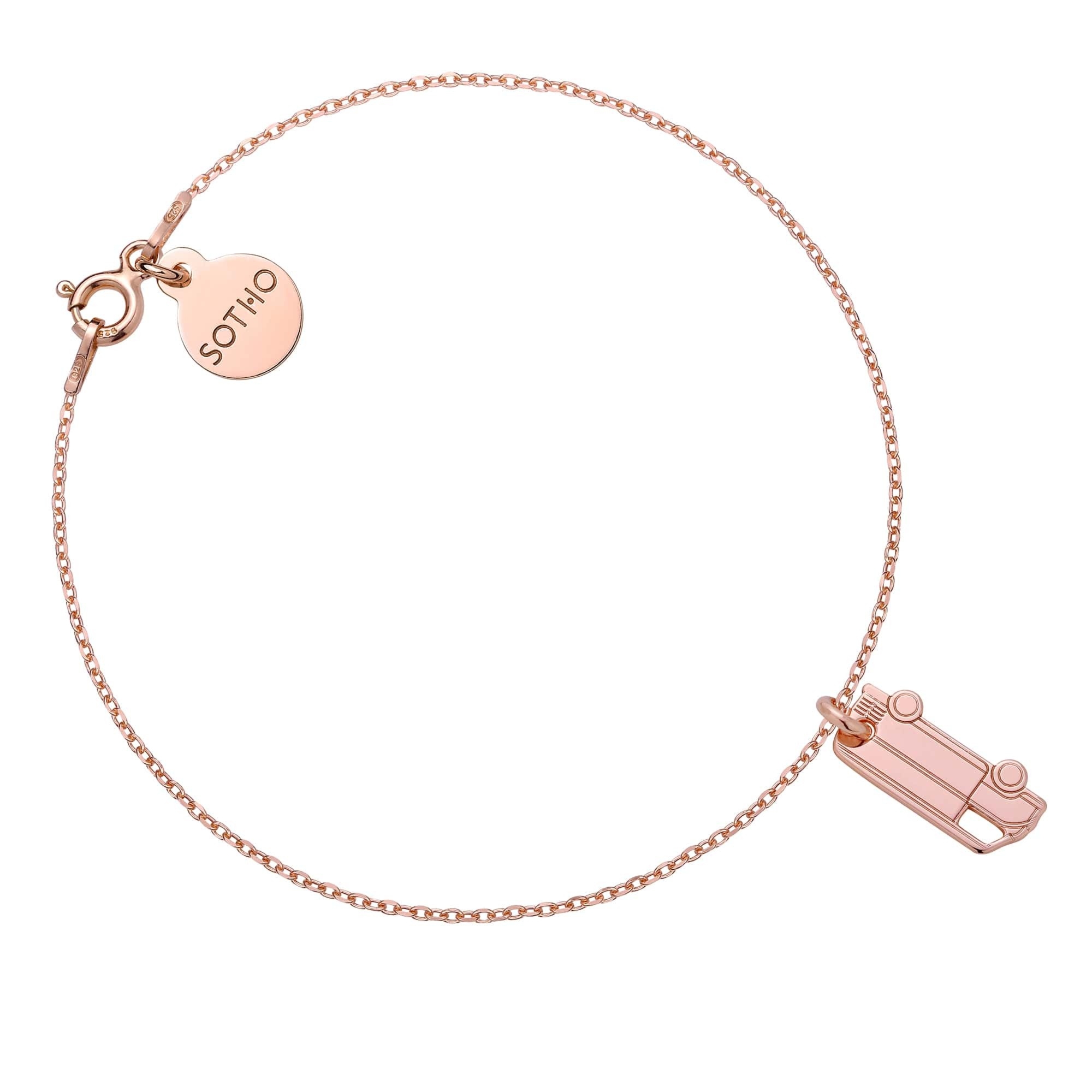 Bransoletka z różowego złota z kamperem