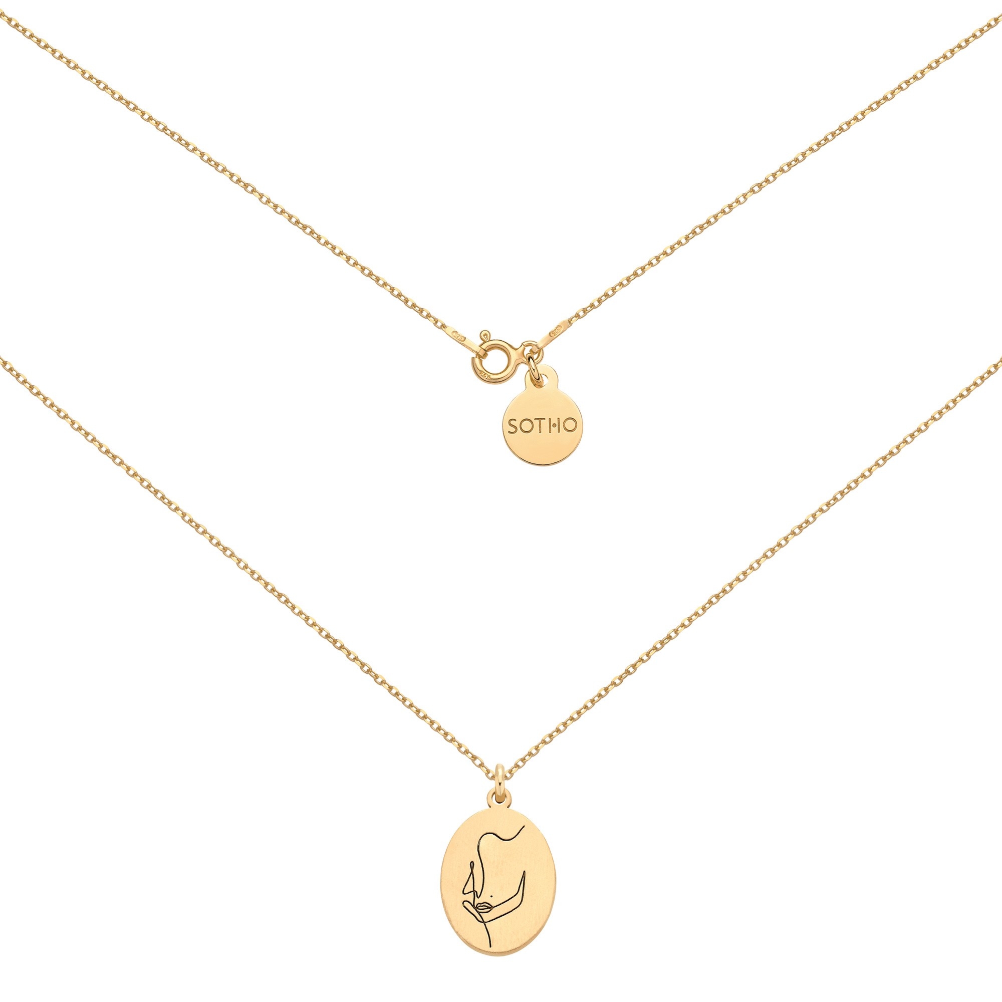 Złoty medalion Face N°8 : Długość - 50 cm