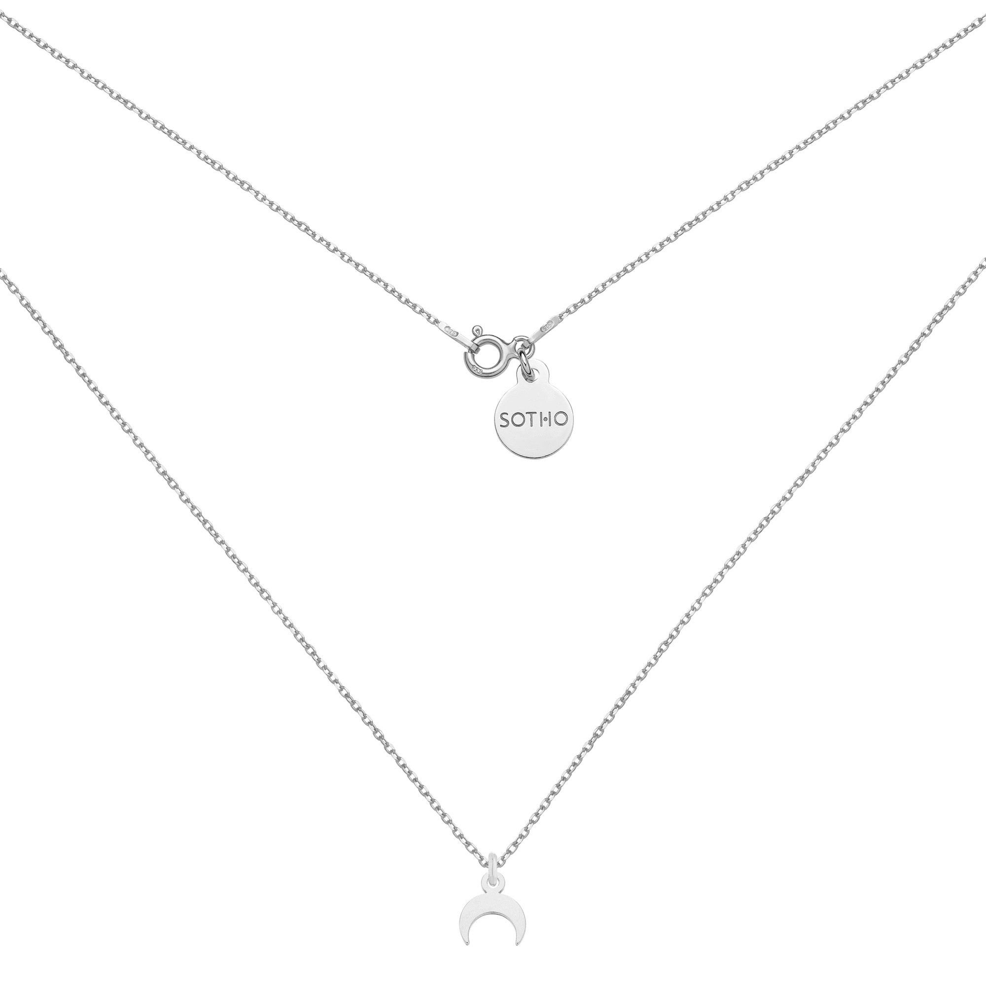 Srebrny naszyjnik z małym księżycem : Długość - 50 cm