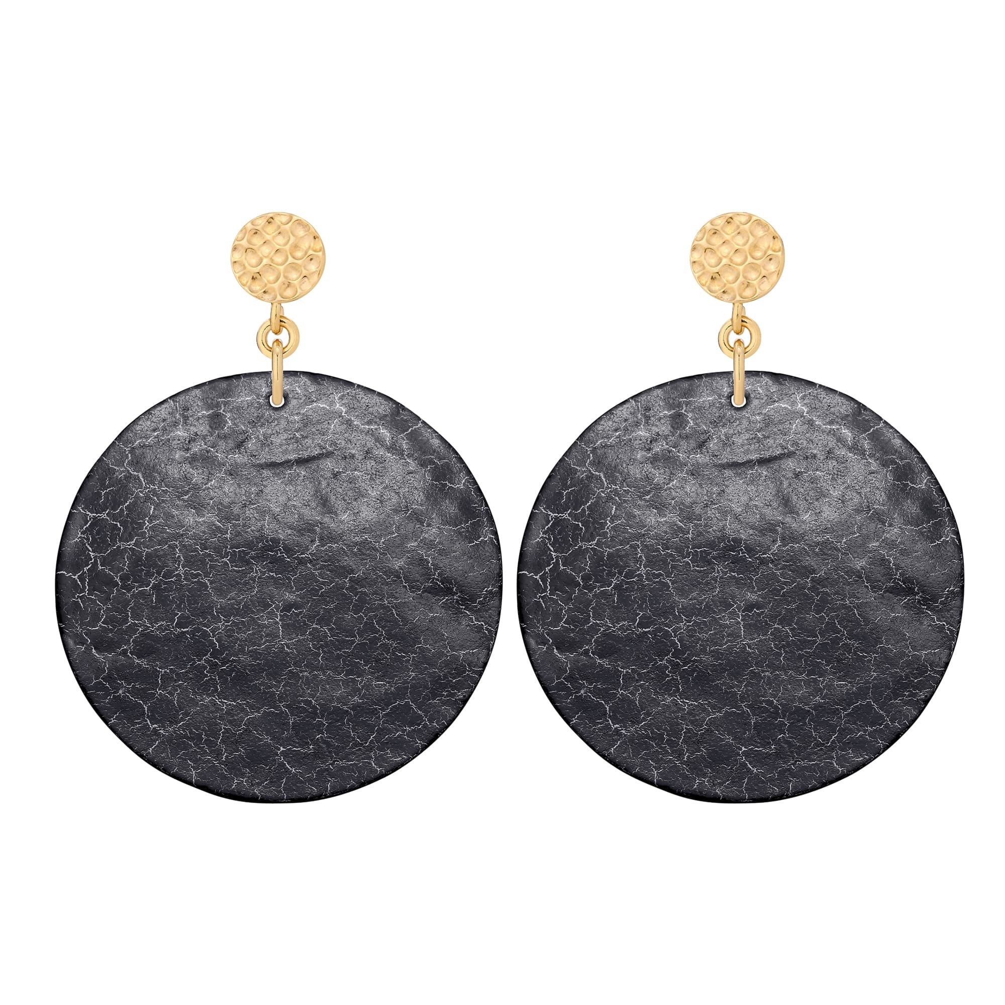 Duże kolczyki z czarnej masy perłowej